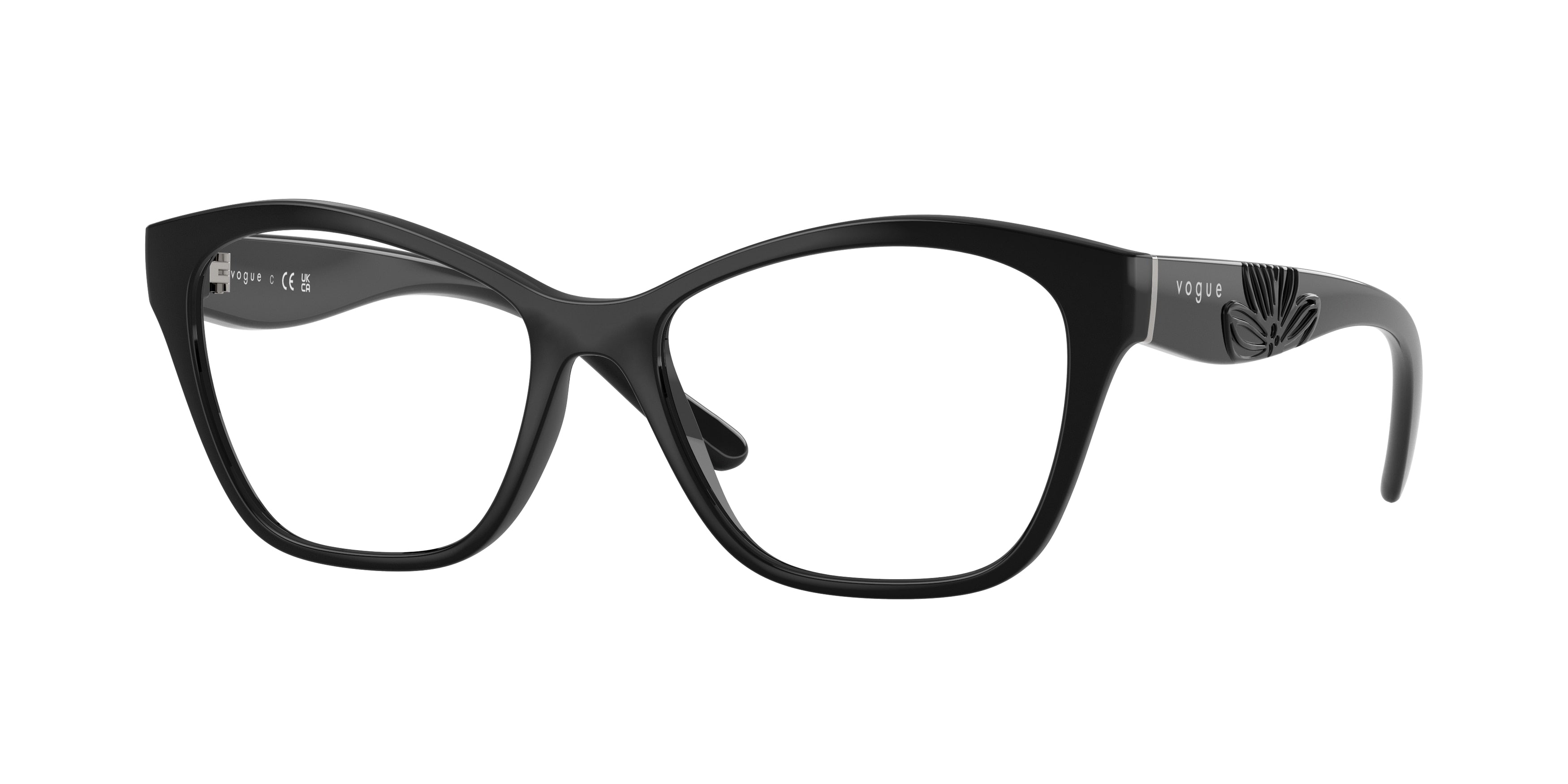 Vogue VO5628 Irregular Eyeglasses W44-Black 53-140-16 - Color Map Black