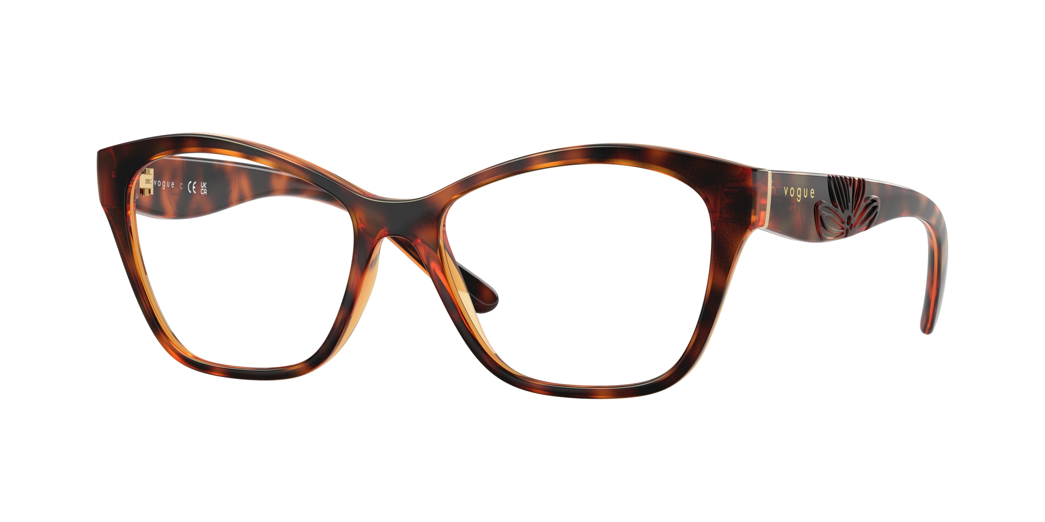 Vogue VO5628 Irregular Eyeglasses W656-Dark Havana 53-140-16 - Color Map Brown