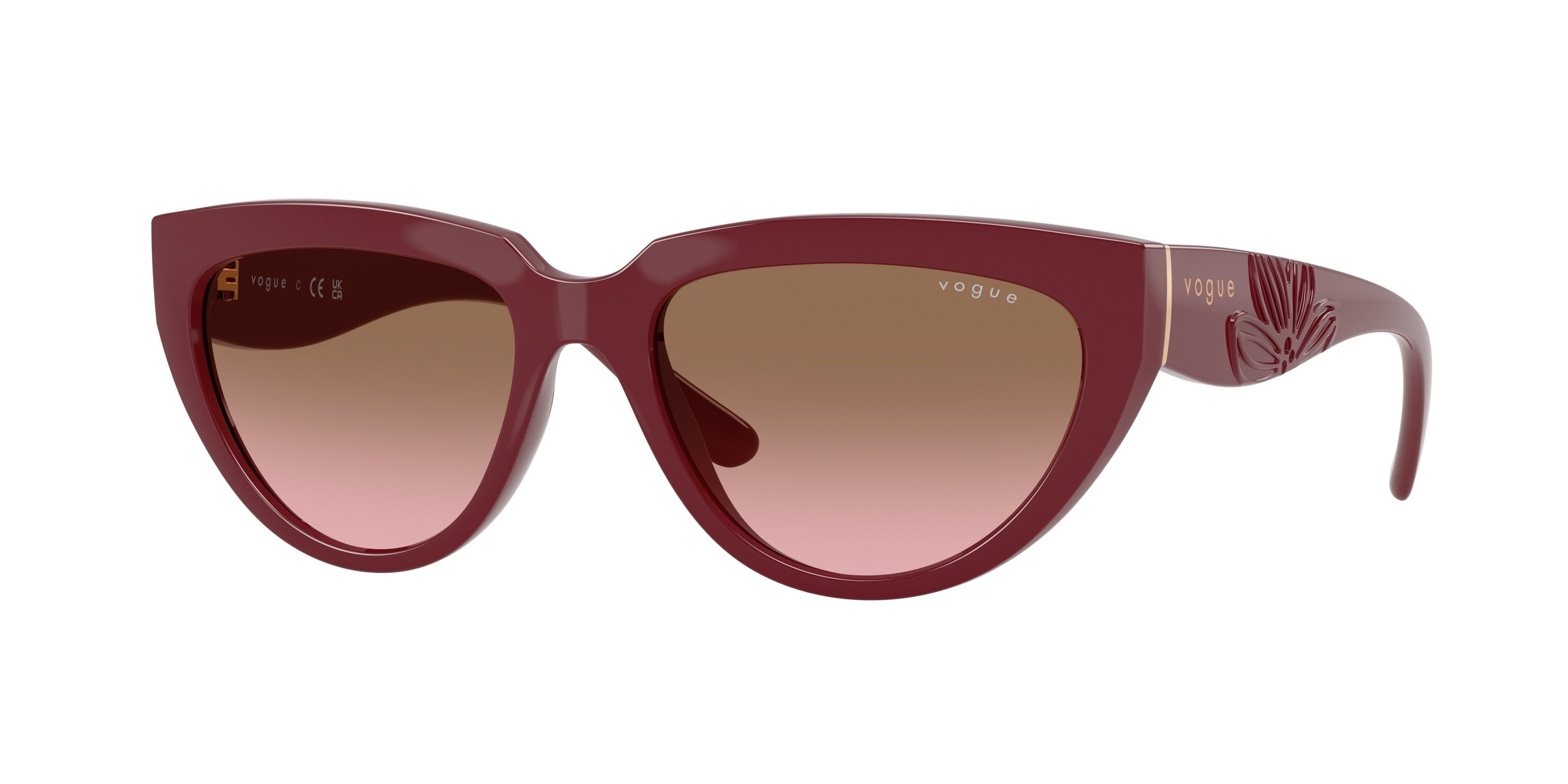 Vogue VO5629S Irregular Sunglasses 304814-Full Bordeaux 54-140-17 - Color Map Red