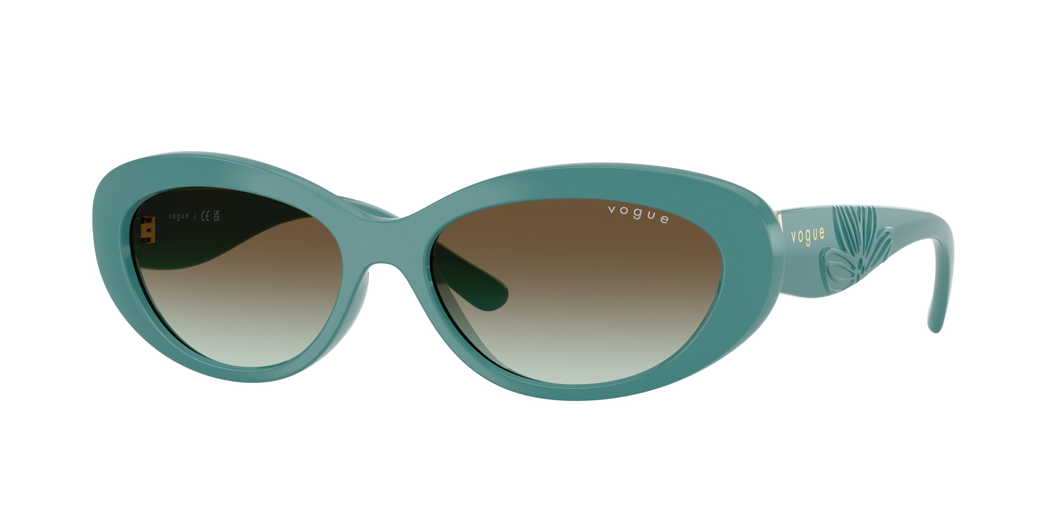Vogue VO5630S Oval Sunglasses 3194E8-Full Light Petroleum 55-140-16 - Color Map Green