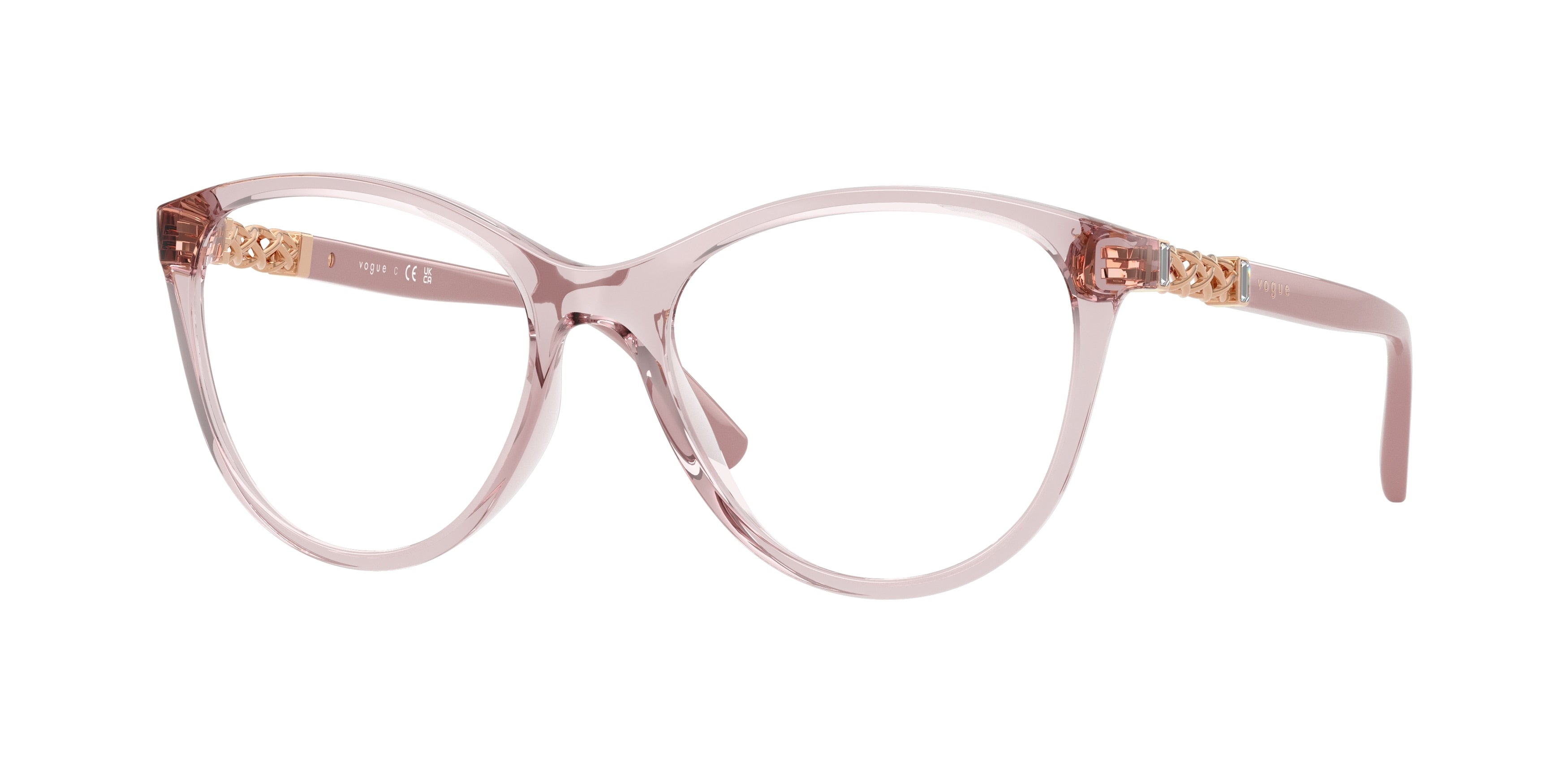 Vogue VO5631B Phantos Eyeglasses 2828-Transparent Pink 53-140-17 - Color Map Pink