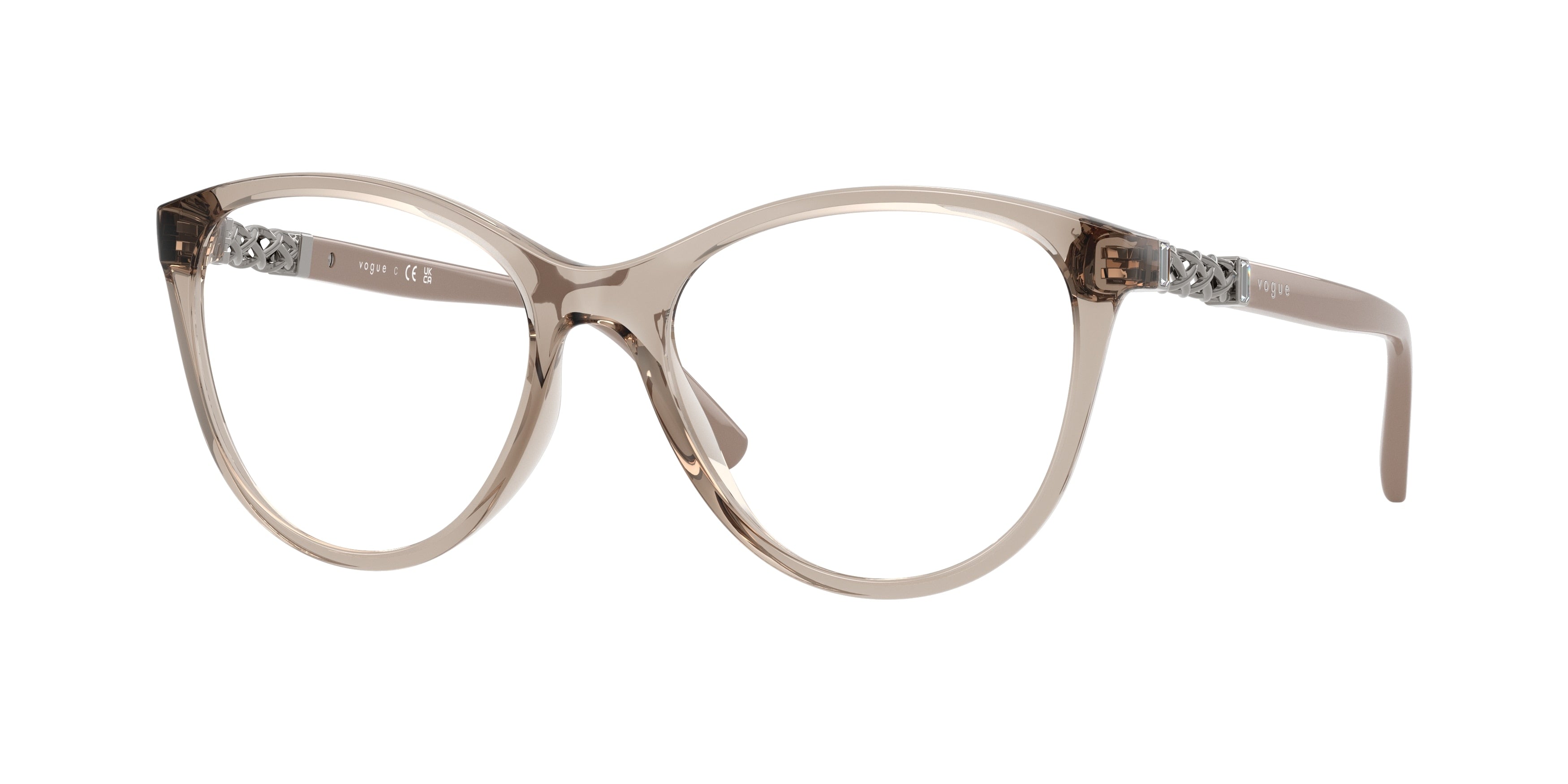 Vogue VO5631B Phantos Eyeglasses 2990-Transparent Caramel 53-140-17 - Color Map Brown