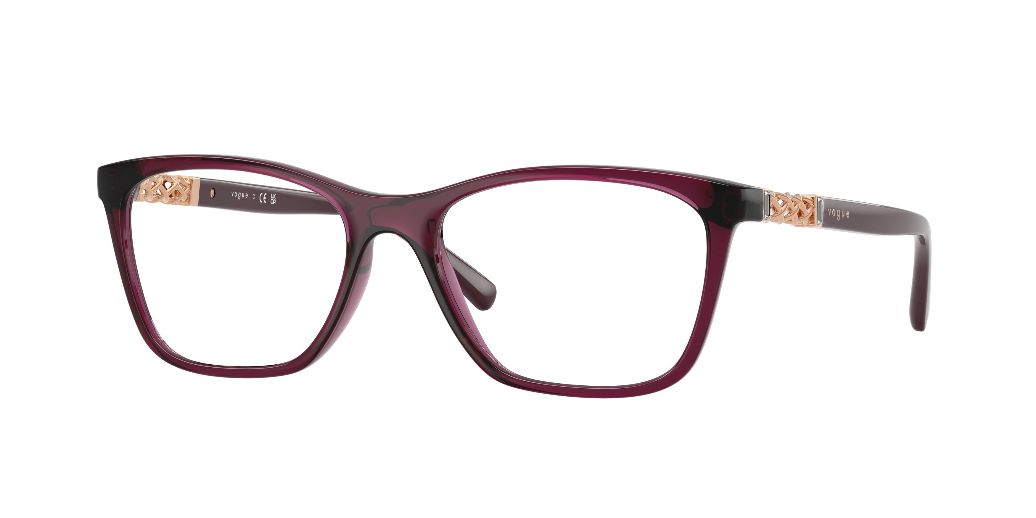 Vogue VO5632B Pillow Eyeglasses 2989-Transparent Cherry 53-140-17 - Color Map Violet