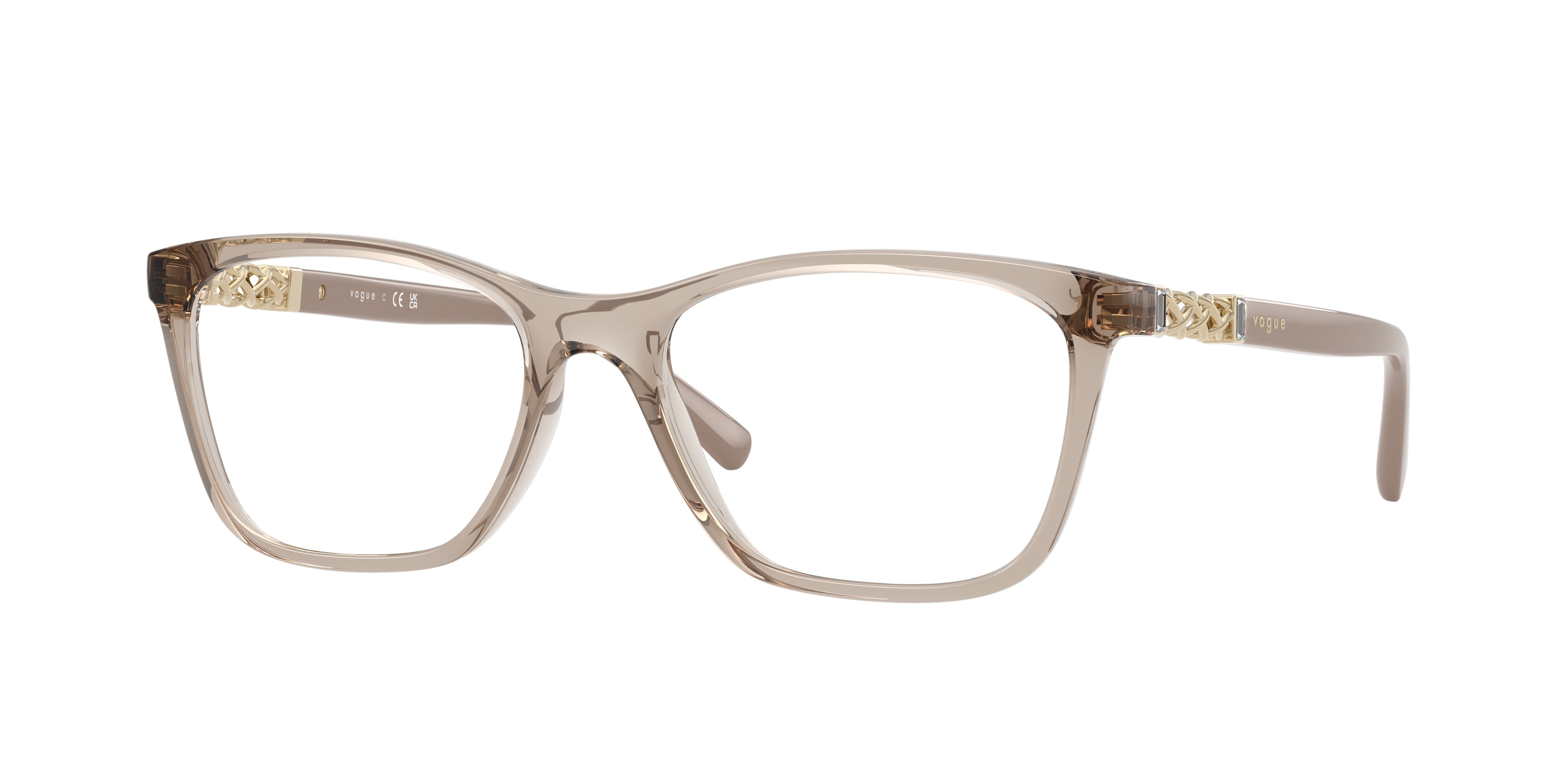 Vogue VO5632B Pillow Eyeglasses 2990-Transparent Caramel 53-140-17 - Color Map Brown