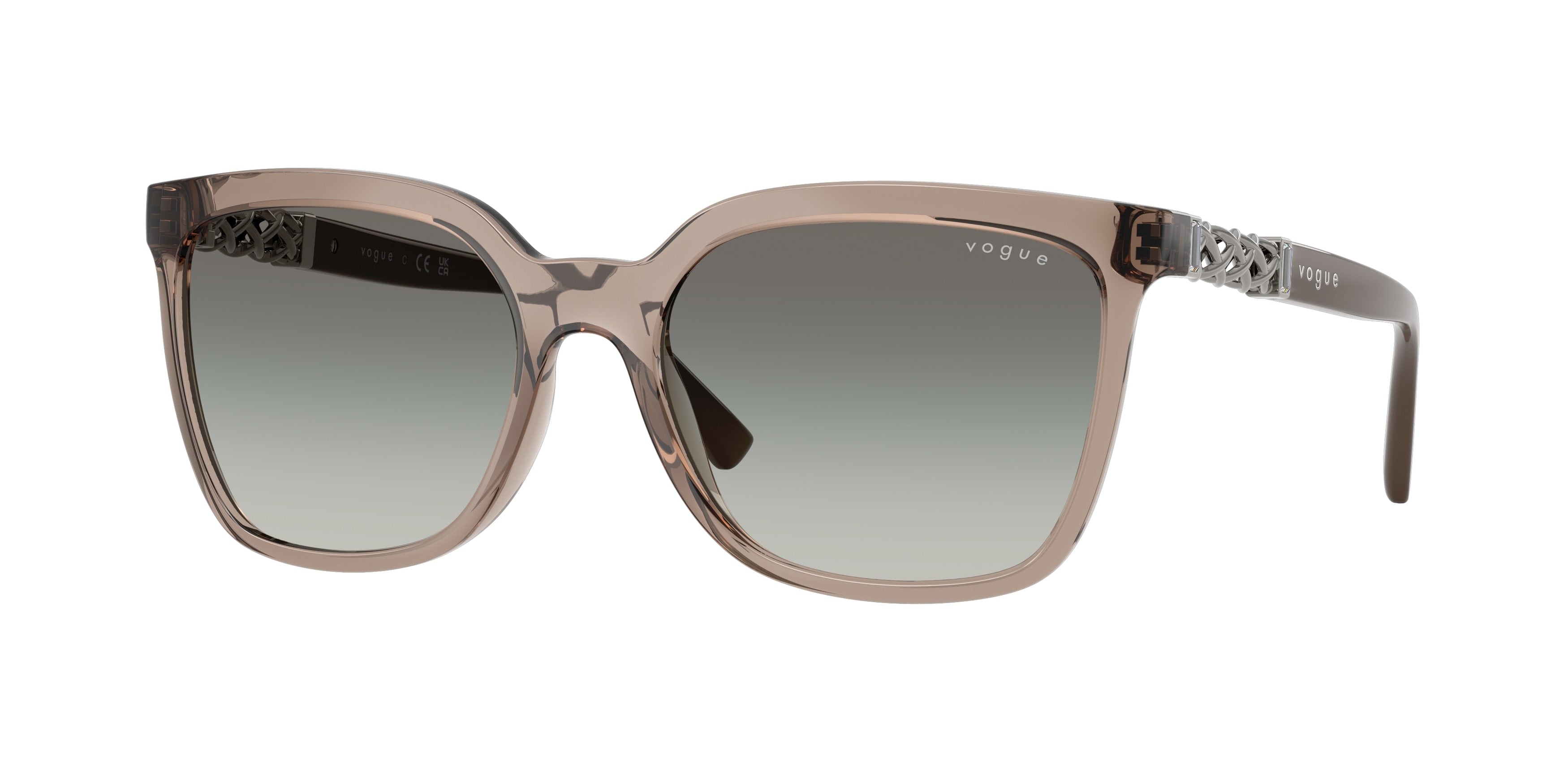 Vogue VO5633SB Square Sunglasses 294011-Transparent Brown 56-140-18 - Color Map Brown