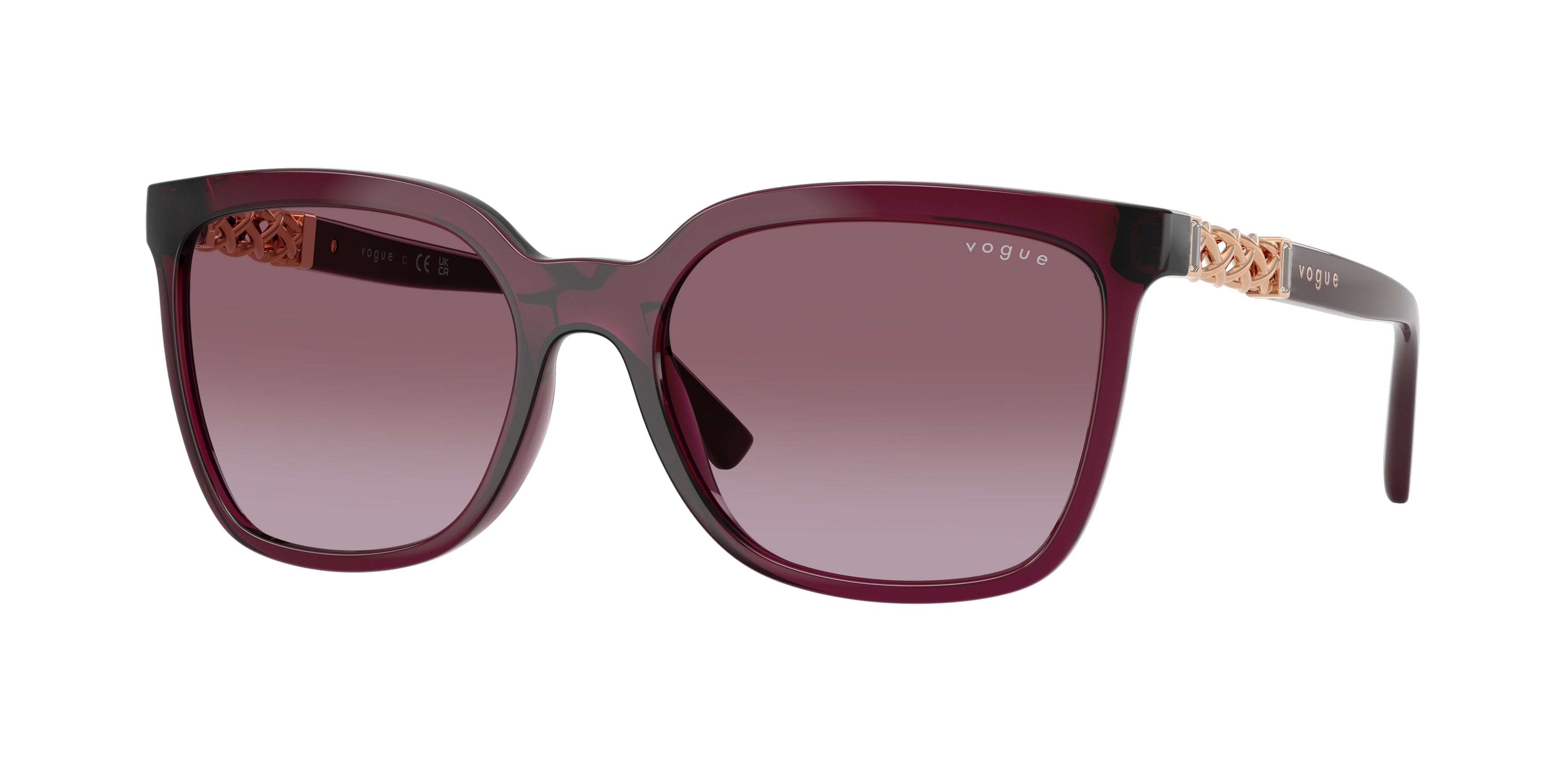 Vogue VO5633SB Square Sunglasses 29898H-Transparent Cherry 56-140-18 - Color Map Violet