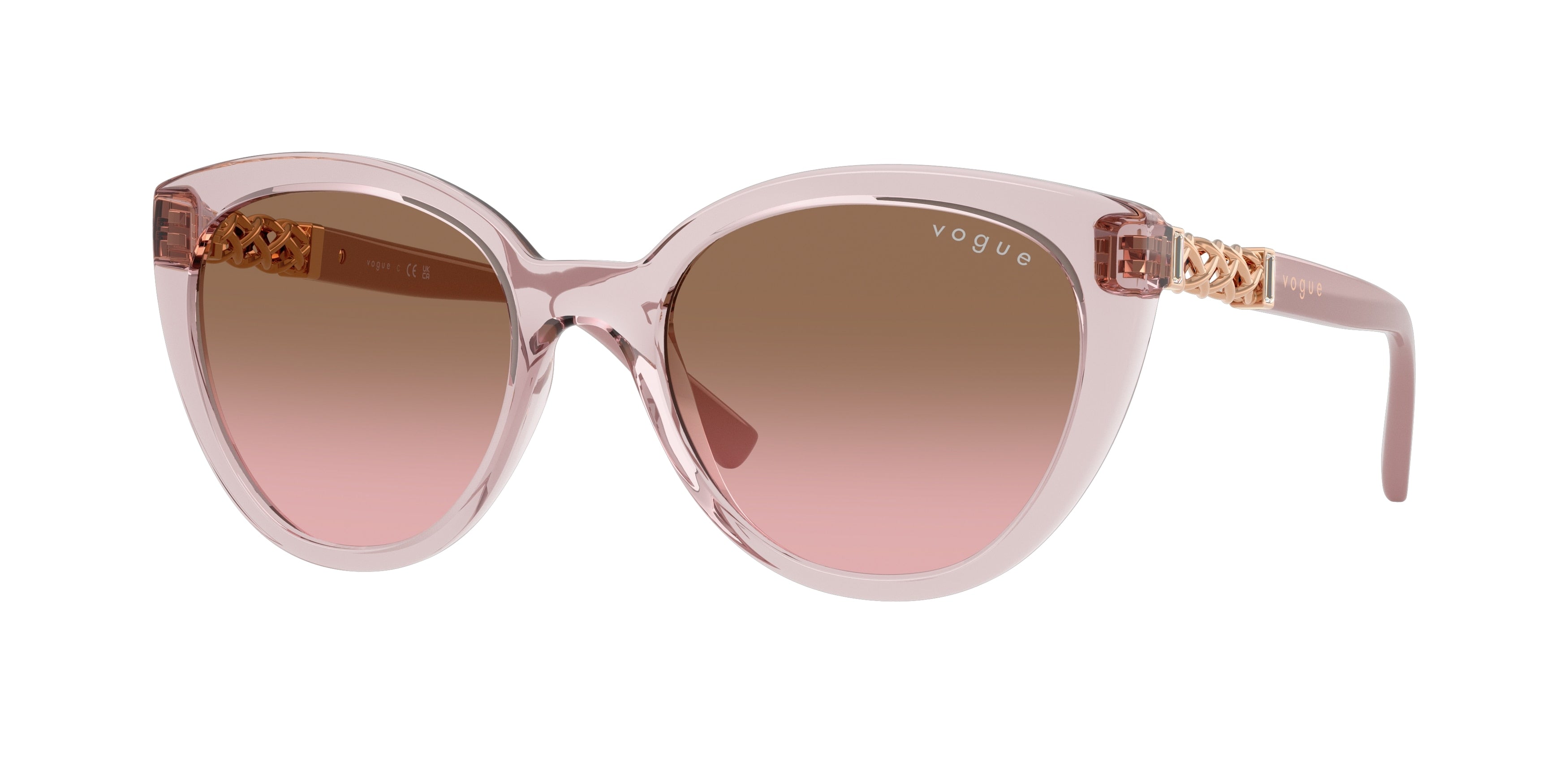 Vogue VO5634SB Cat Eye Sunglasses 282814-Transparent Pink 53-140-19 - Color Map Pink