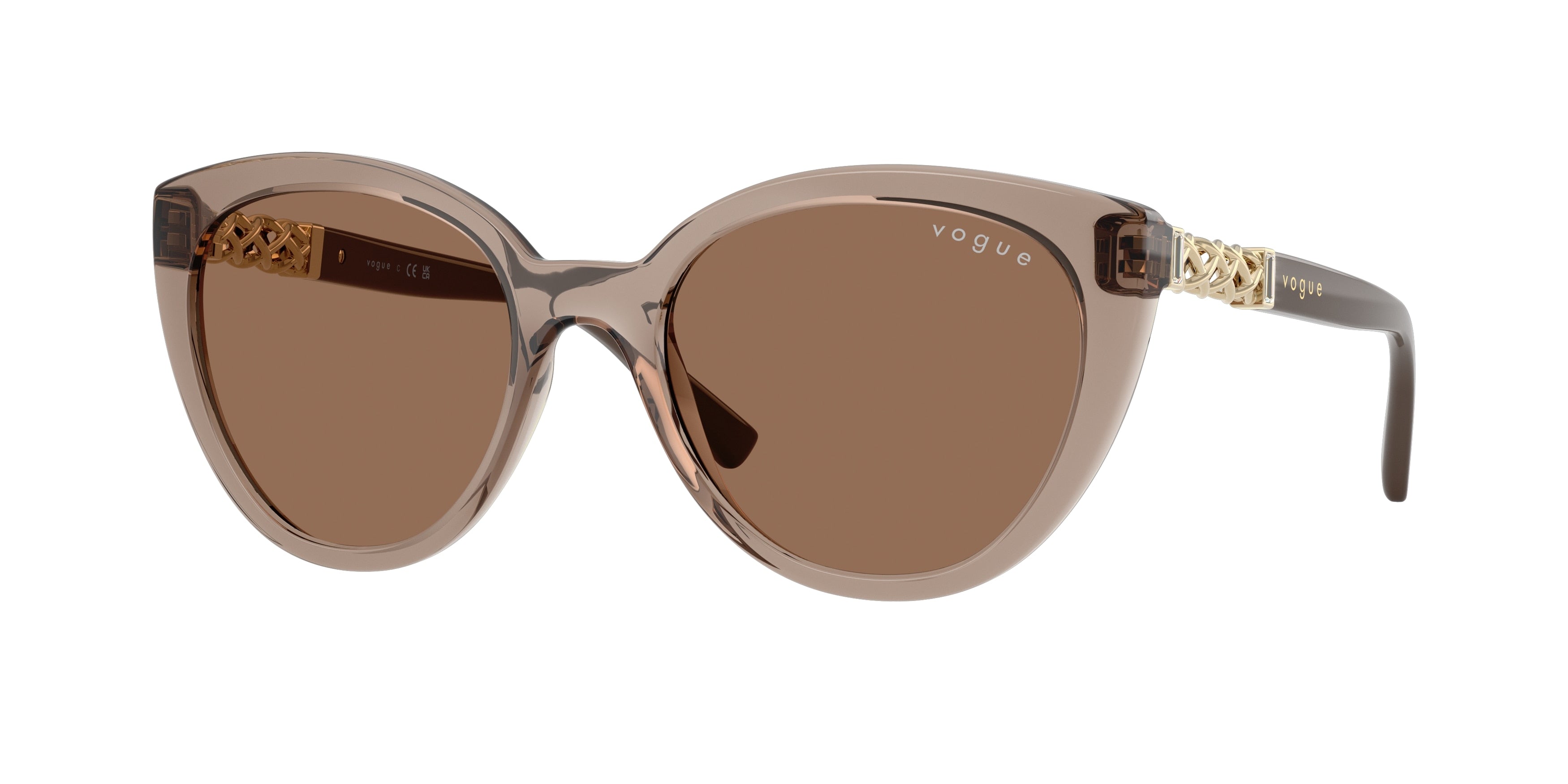 Vogue VO5634SB Cat Eye Sunglasses 294073-Transparent Brown 53-140-19 - Color Map Brown