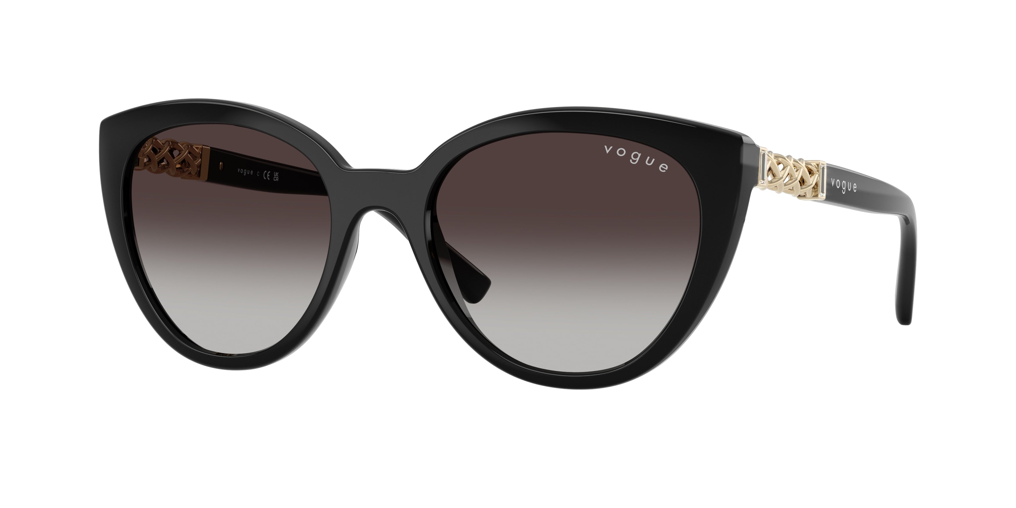 Vogue VO5634SB Cat Eye Sunglasses W44/8G-Black 53-140-19 - Color Map Black