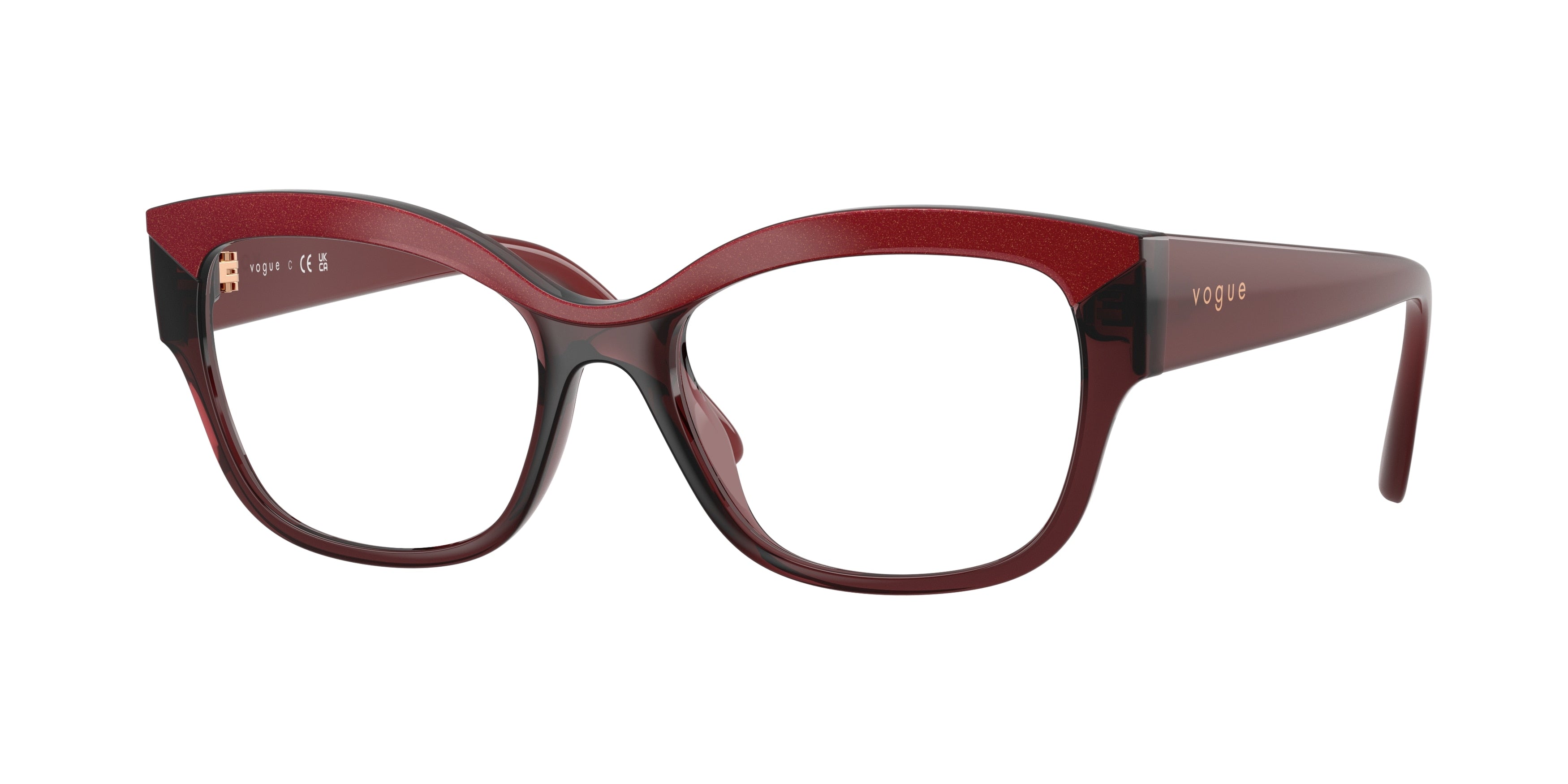 Vogue VO5635U Pillow Eyeglasses 3225-Top Red/Transparent Red 53-140-17 - Color Map Red