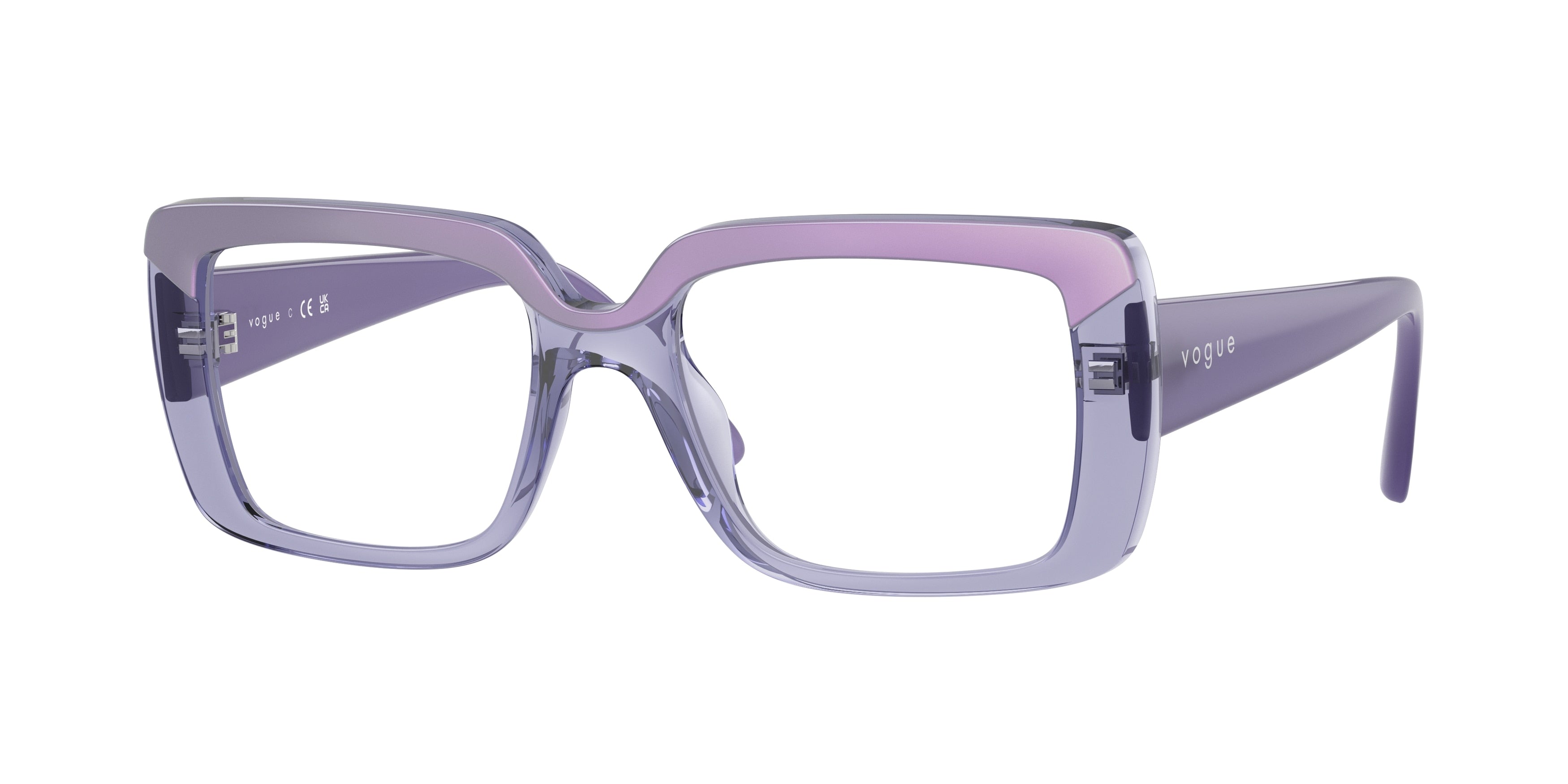 Vogue VO5636U Rectangle Eyeglasses 3223-Top Violet/Transparent Violet 52-140-18 - Color Map Violet