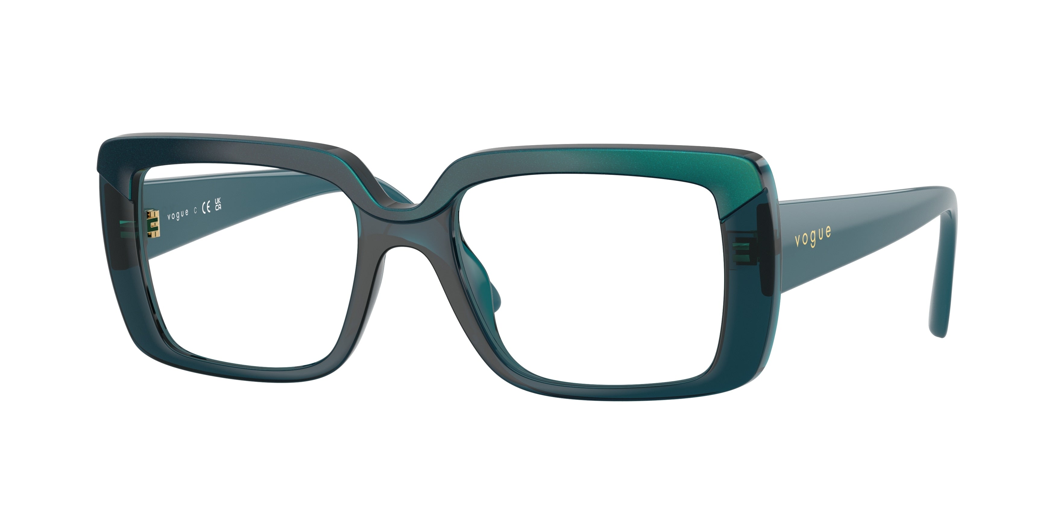 Vogue VO5636U Rectangle Eyeglasses 3224-Top Blue/Transparent Octanio 52-140-18 - Color Map Blue
