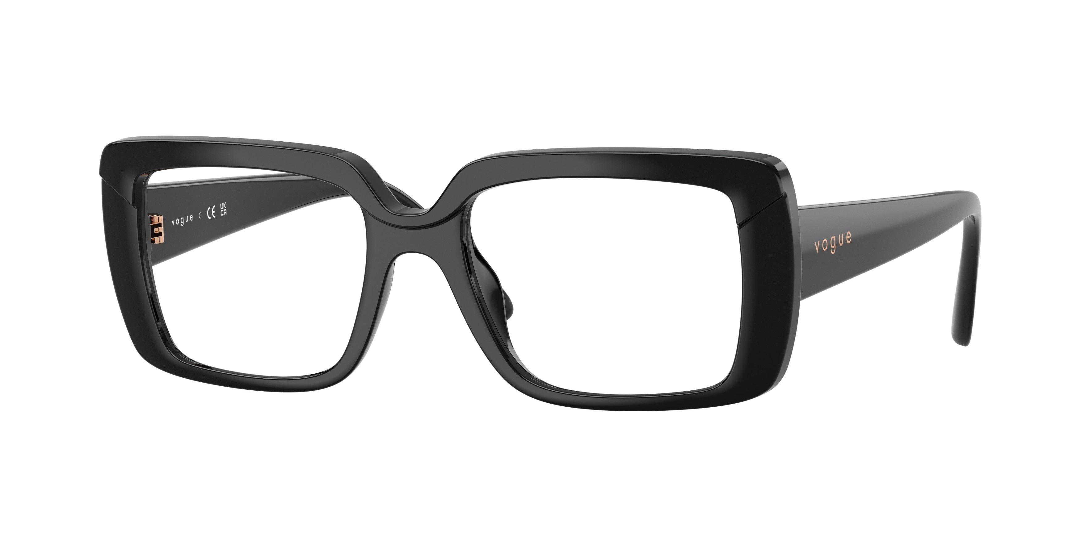 Vogue VO5636U Rectangle Eyeglasses W44-Black 52-140-18 - Color Map Black