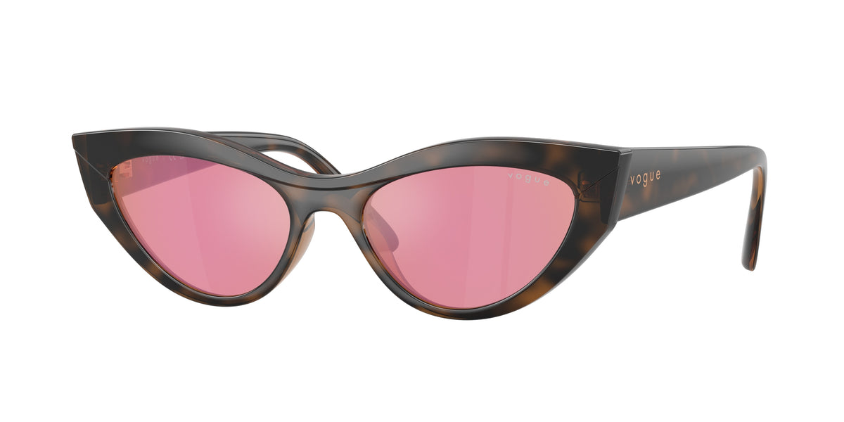 Vogue VO5637SU Cat Eye Sunglasses 2386F6-Top Havana/Light Brown 52-140-17 - Color Map Brown