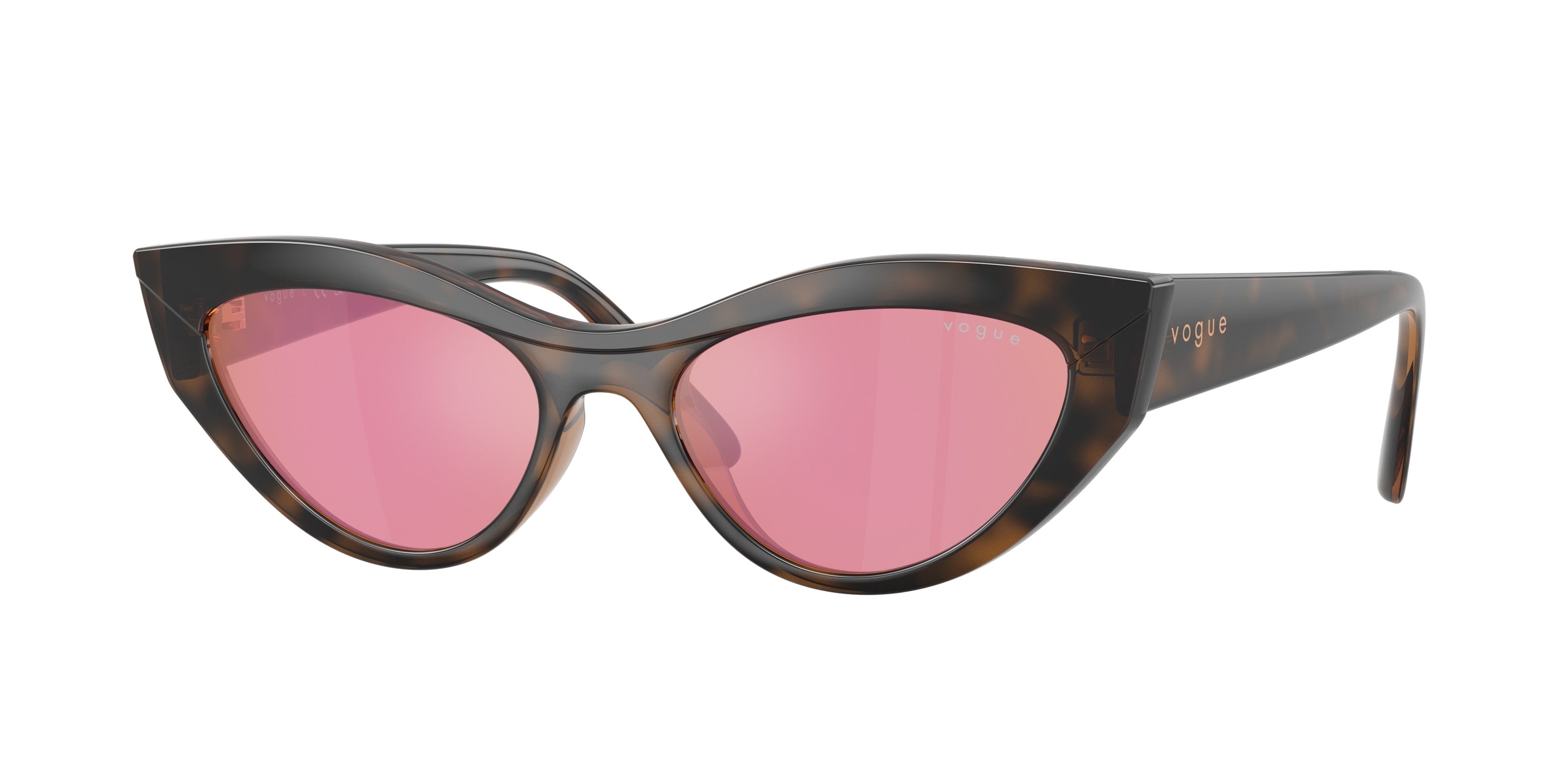Vogue VO5637SU Cat Eye Sunglasses 2386F6-Top Havana/Light Brown 52-140-17 - Color Map Brown