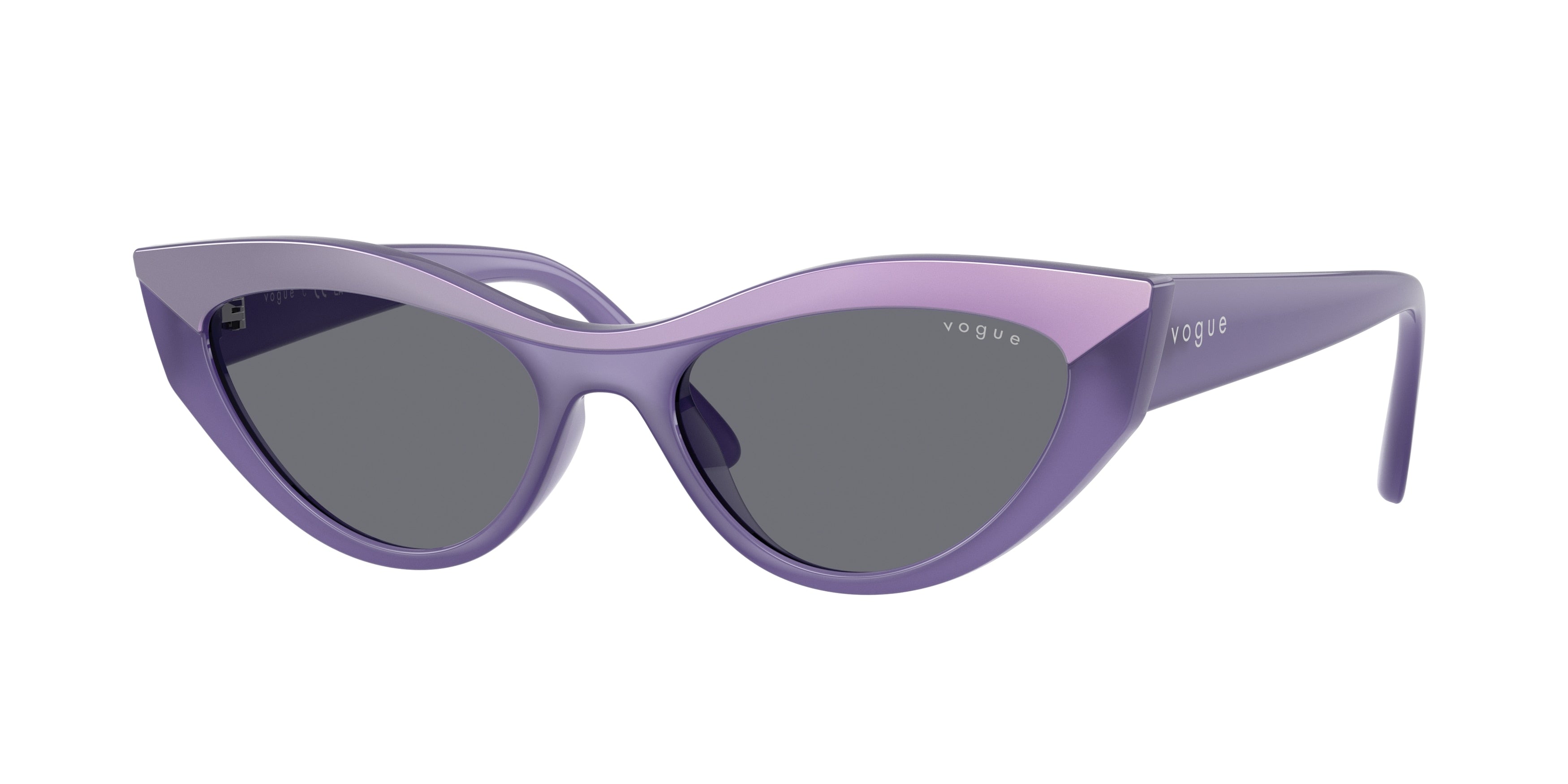 Vogue VO5637SU Cat Eye Sunglasses  3219/1-Top Violet/Opal Violet 52-140-17 - Color Map Violet