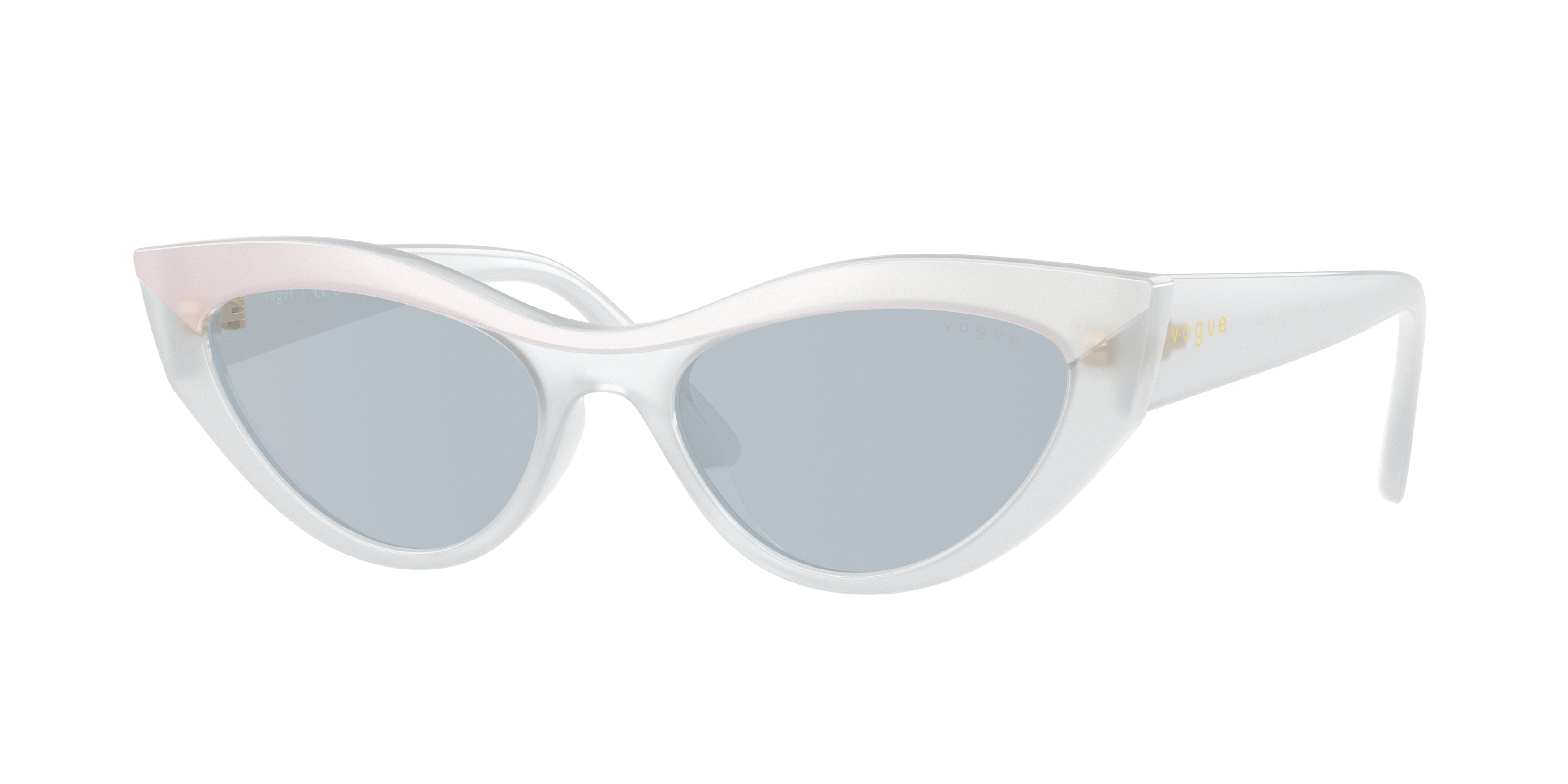 Vogue VO5637SU Cat Eye Sunglasses  32201U-Top White/Opal Milk 52-140-17 - Color Map White