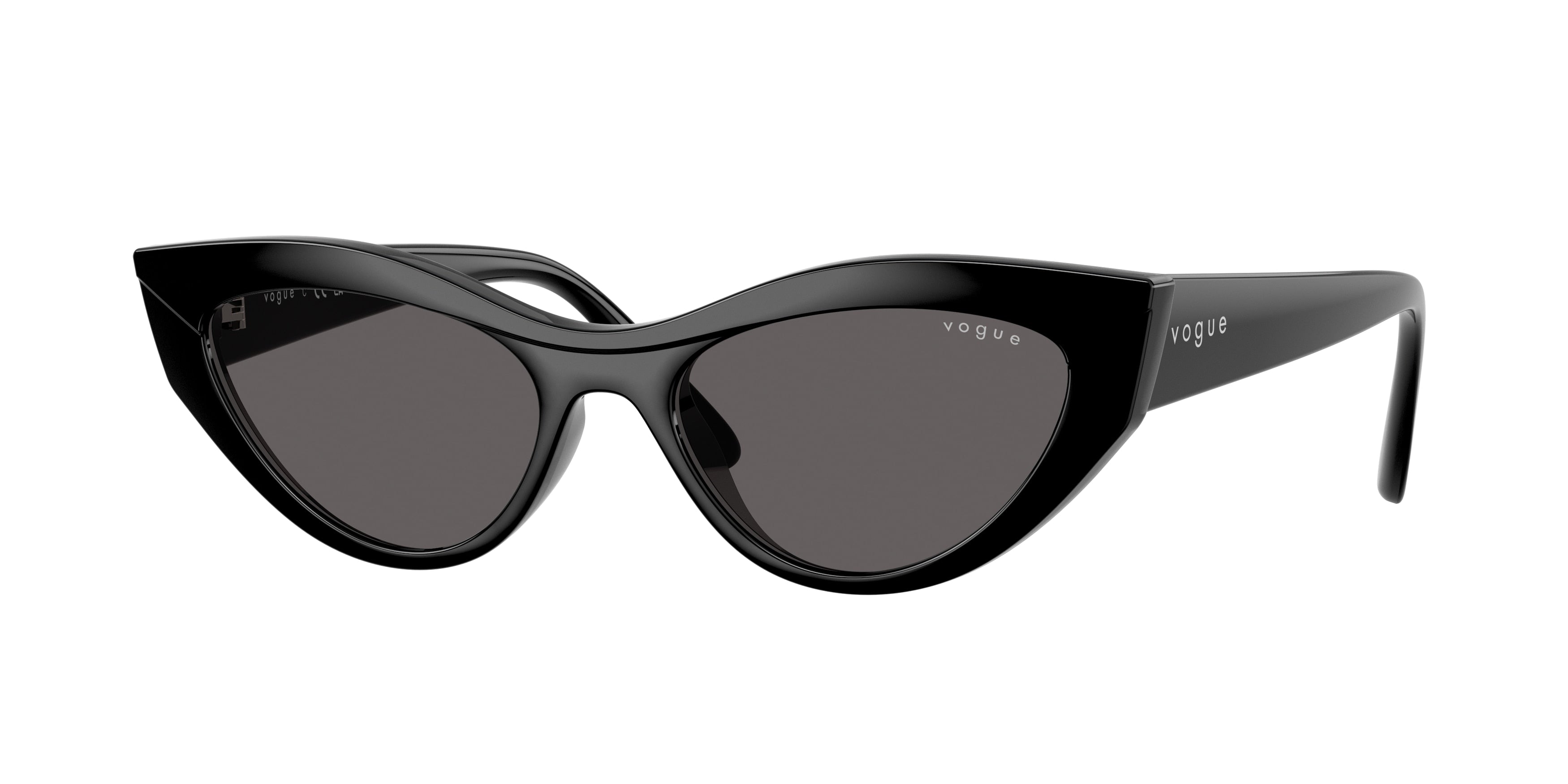 Vogue VO5637SU Cat Eye Sunglasses W44/87-Black 52-140-17 - Color Map Black