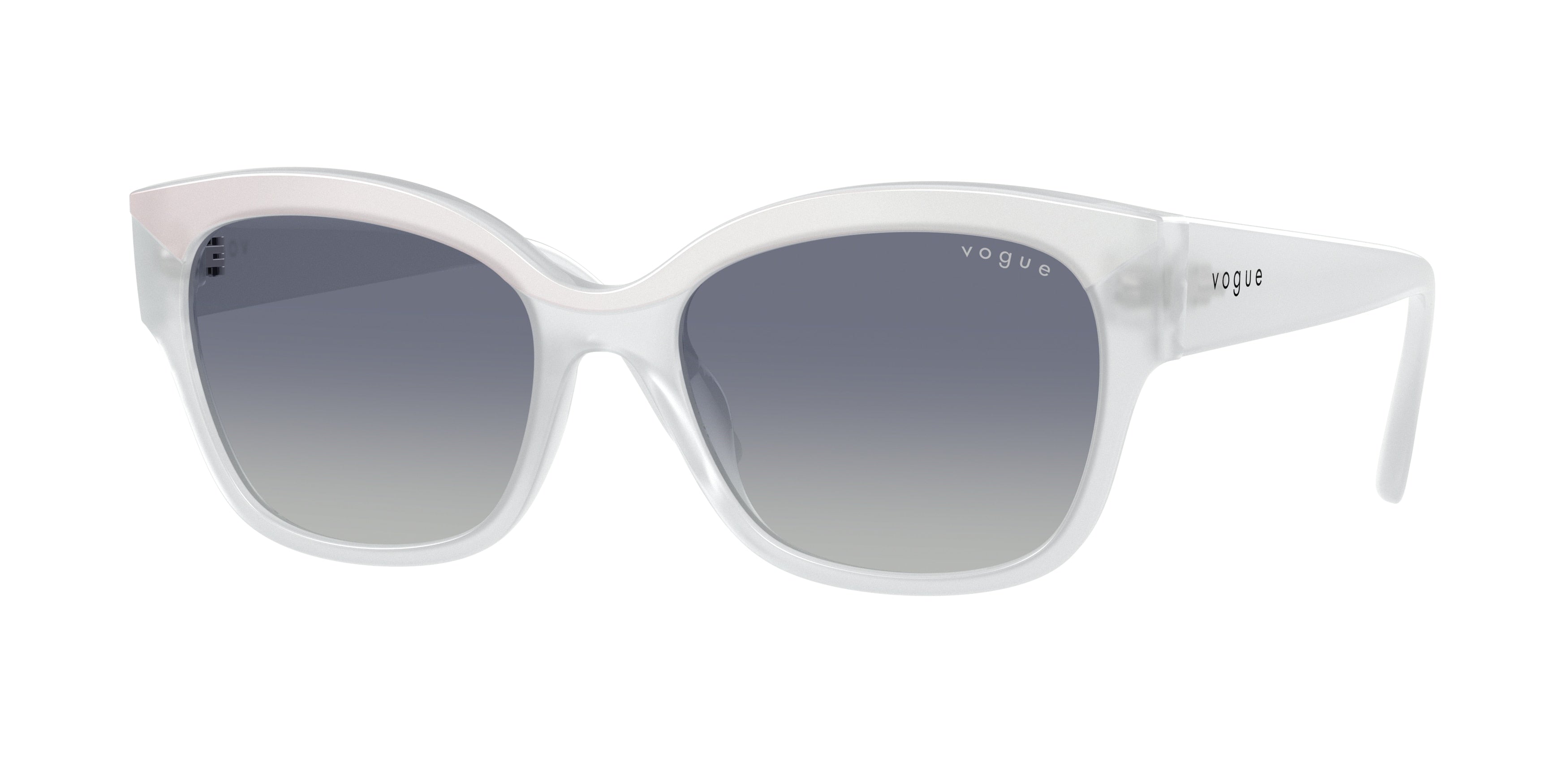 Vogue VO5638SU Butterfly Sunglasses 32204L-Top White/Opal Milk 55-140-18 - Color Map White