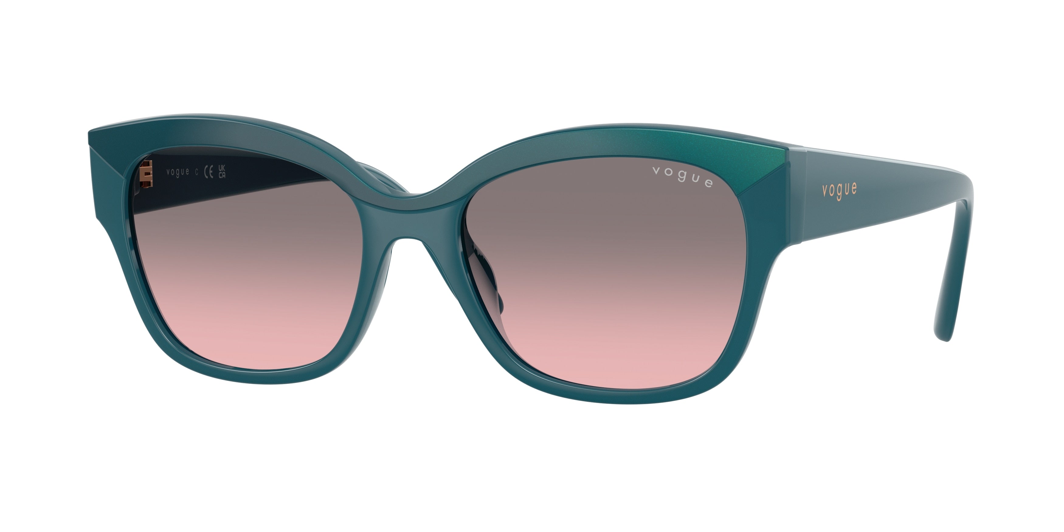 Vogue VO5638SU Butterfly Sunglasses 322246-Top Blue/Opal Blue 55-140-18 - Color Map Blue