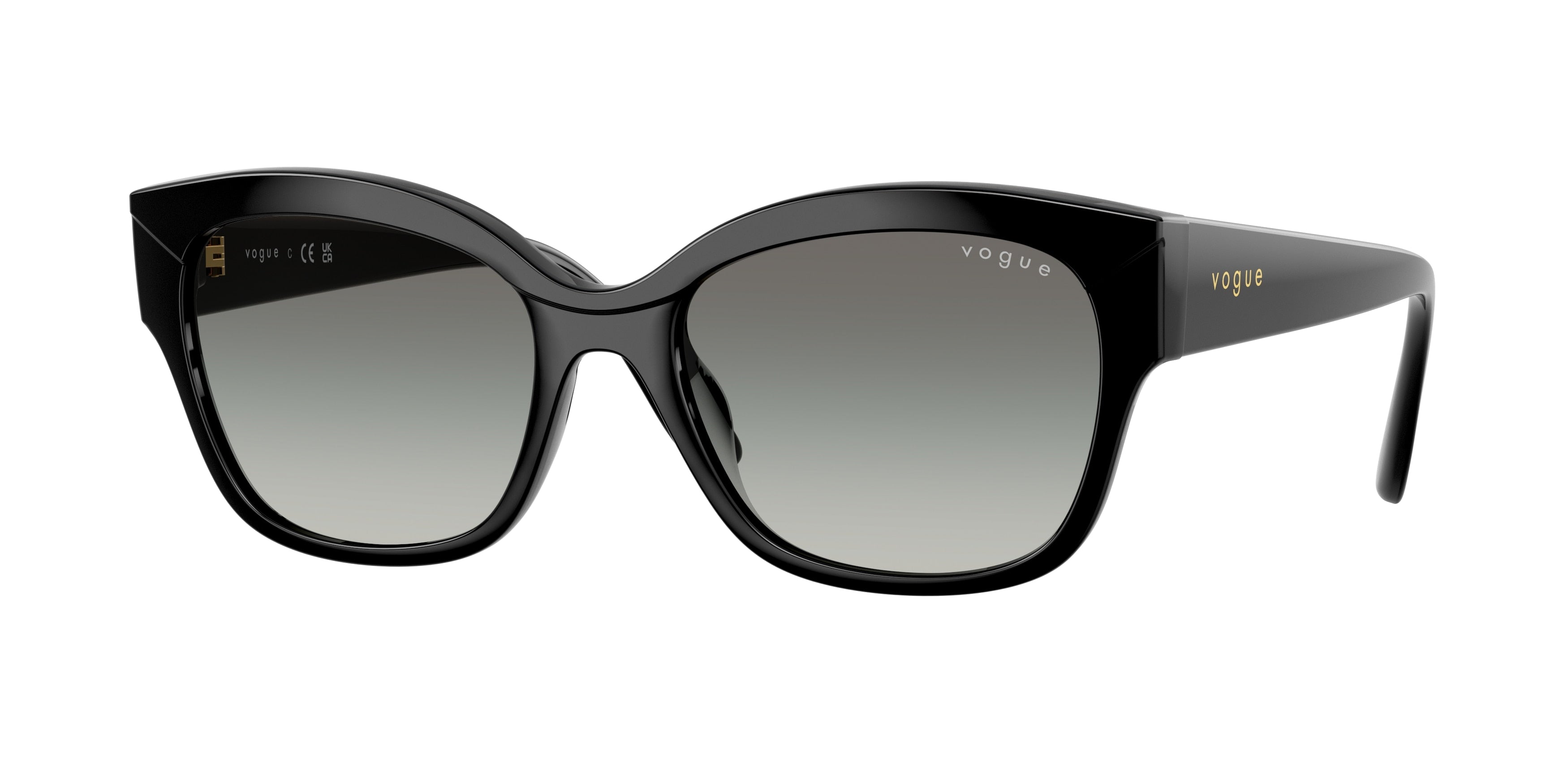 Vogue VO5638SU Butterfly Sunglasses W44/11-Black 55-140-18 - Color Map Black