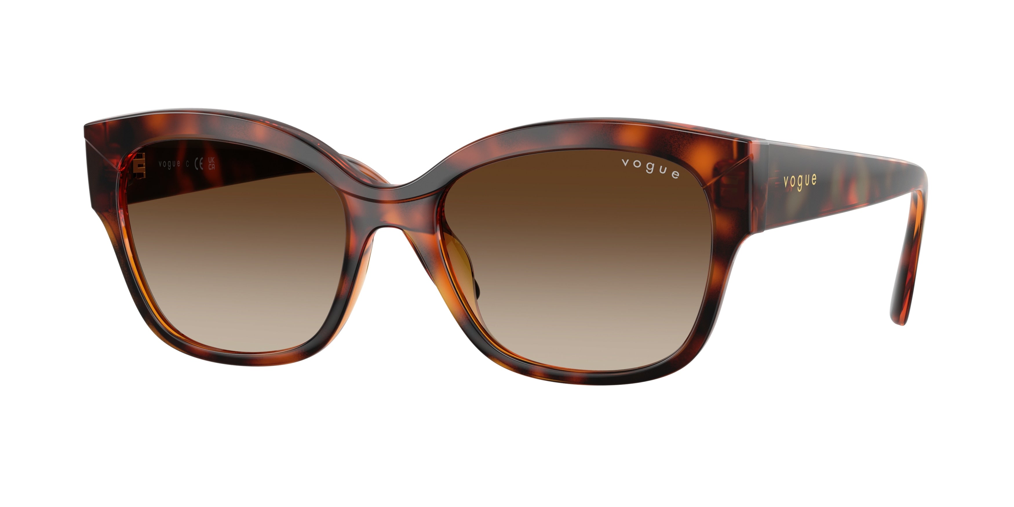Vogue VO5638SU Butterfly Sunglasses W65613-Dark Havana 55-140-18 - Color Map Brown