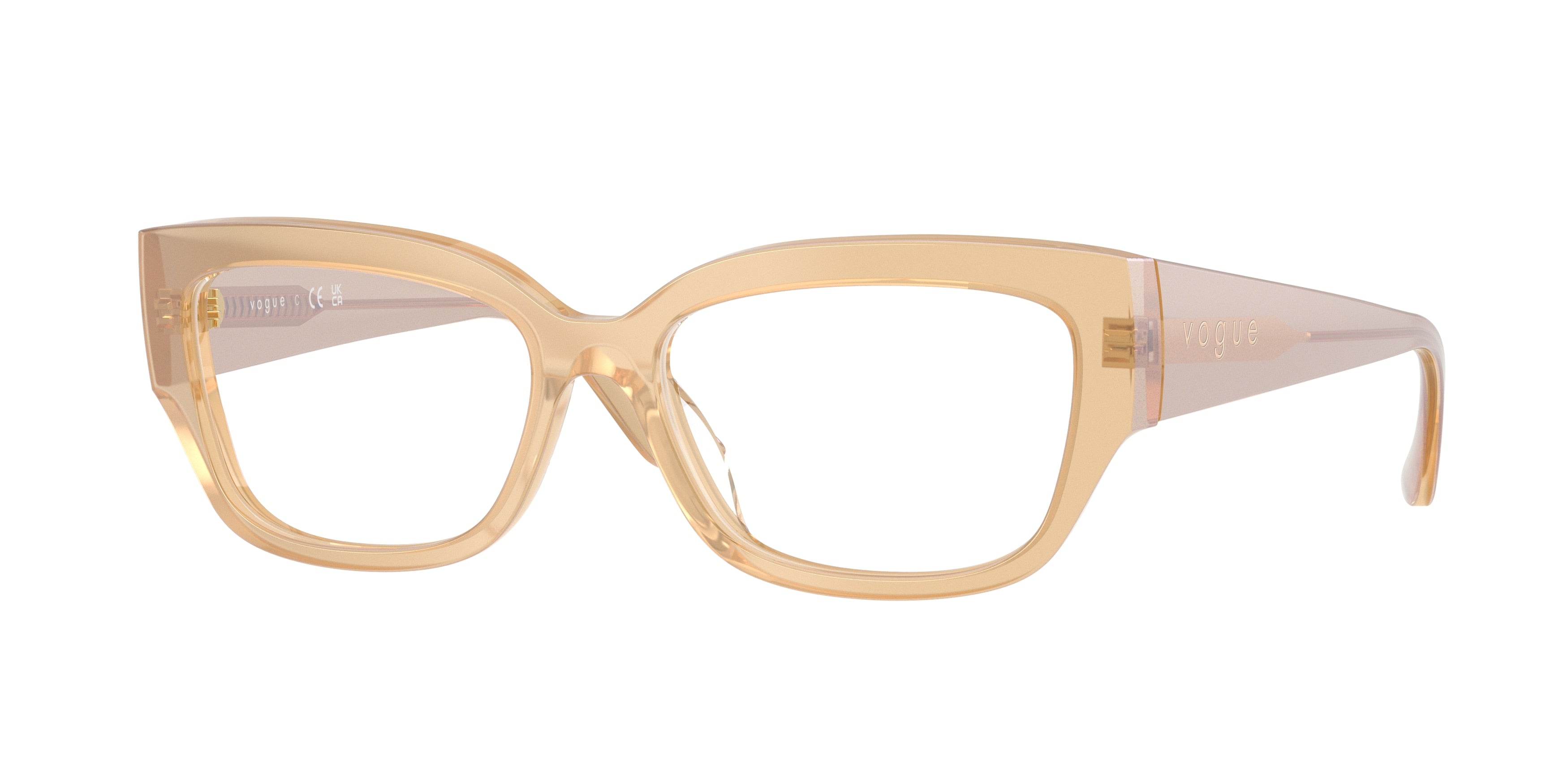 Vogue VO5639U Pillow Eyeglasses 3234-Transparent Pearl Cream 54-140-16 - Color Map Brown