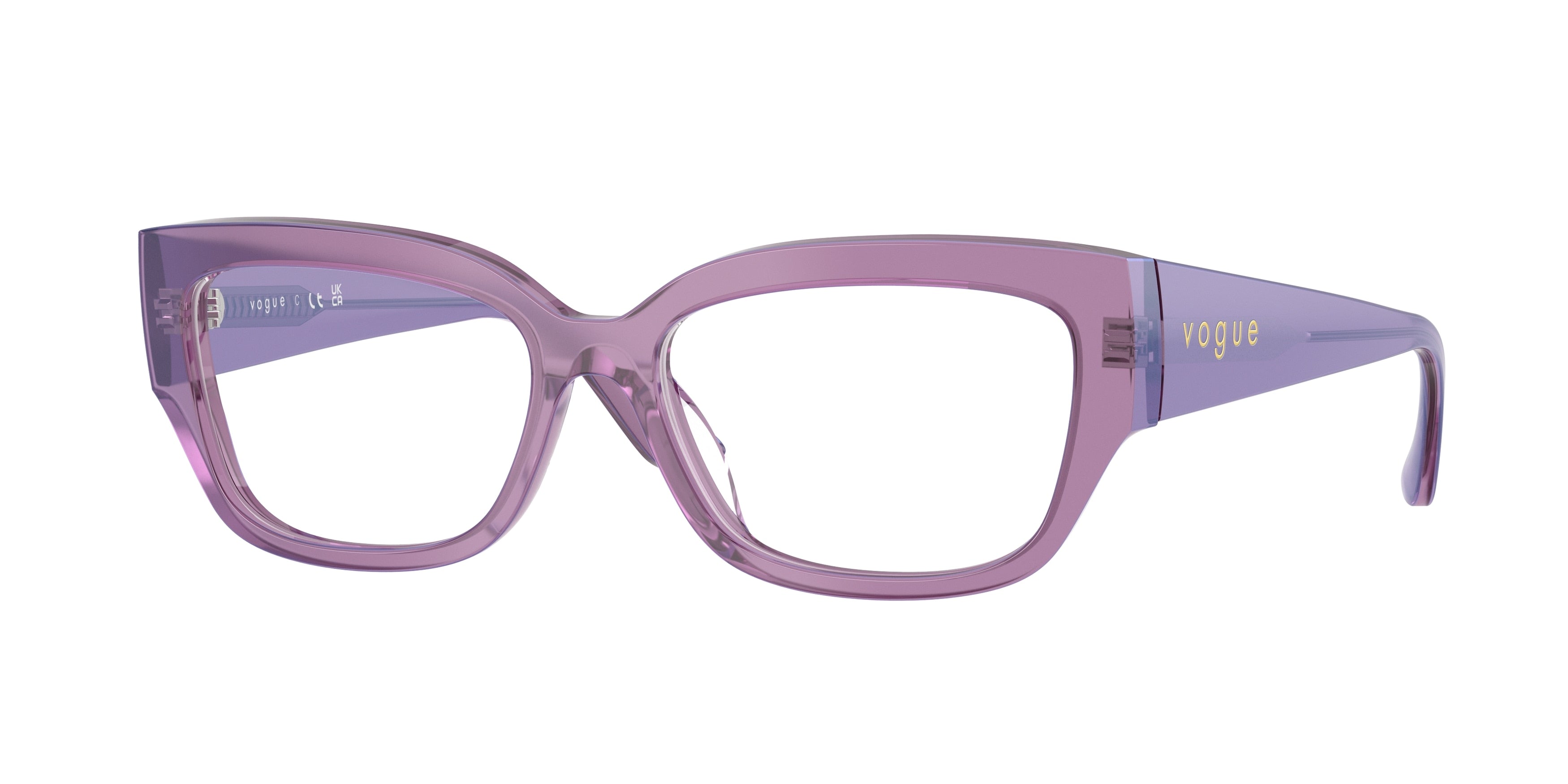 Vogue VO5639U Pillow Eyeglasses 3236-Transparent Pearl Purple 54-140-16 - Color Map Violet