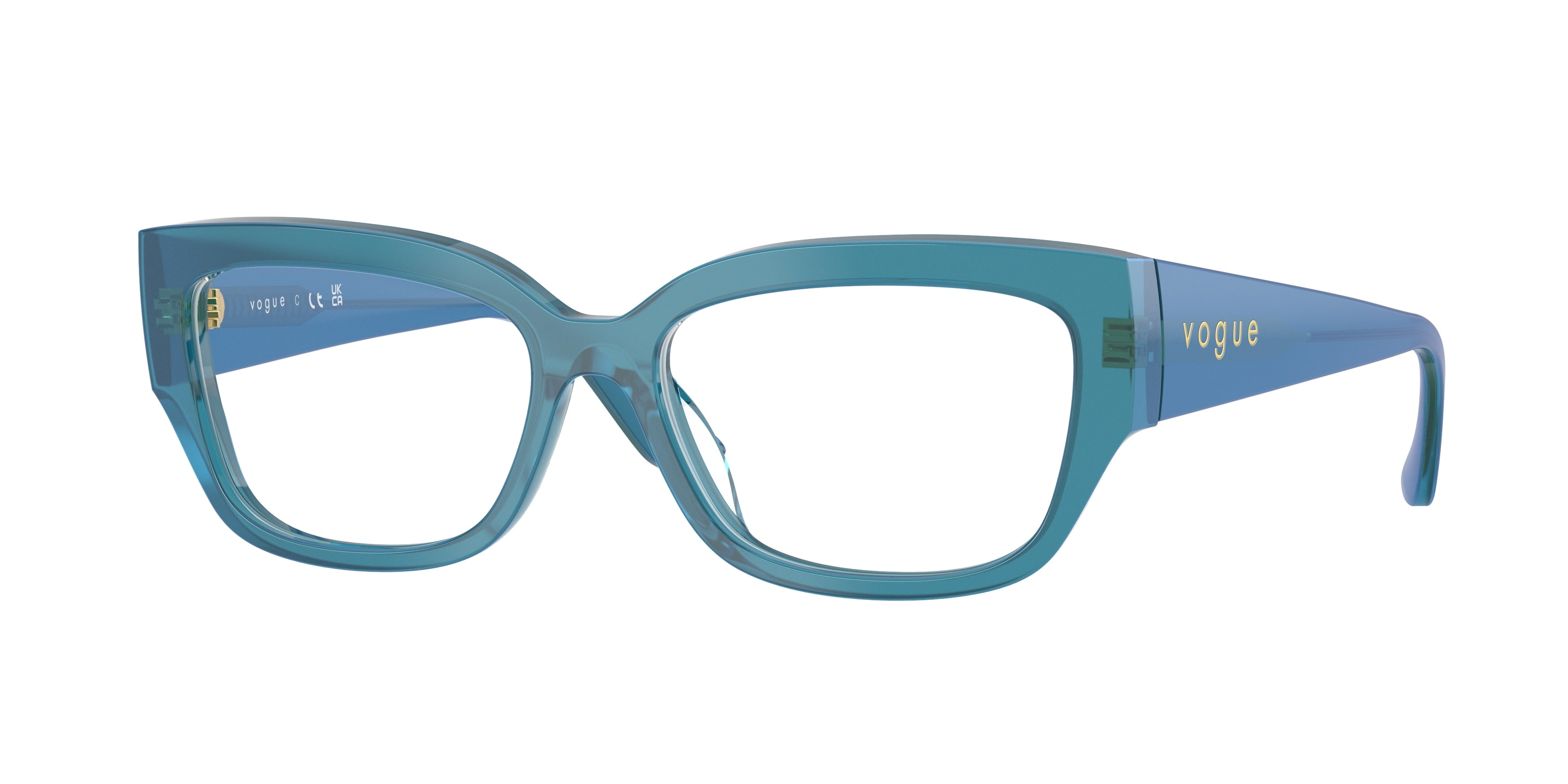 Vogue VO5639U Pillow Eyeglasses 3237-Transparent Pearl Blue 54-140-16 - Color Map Blue