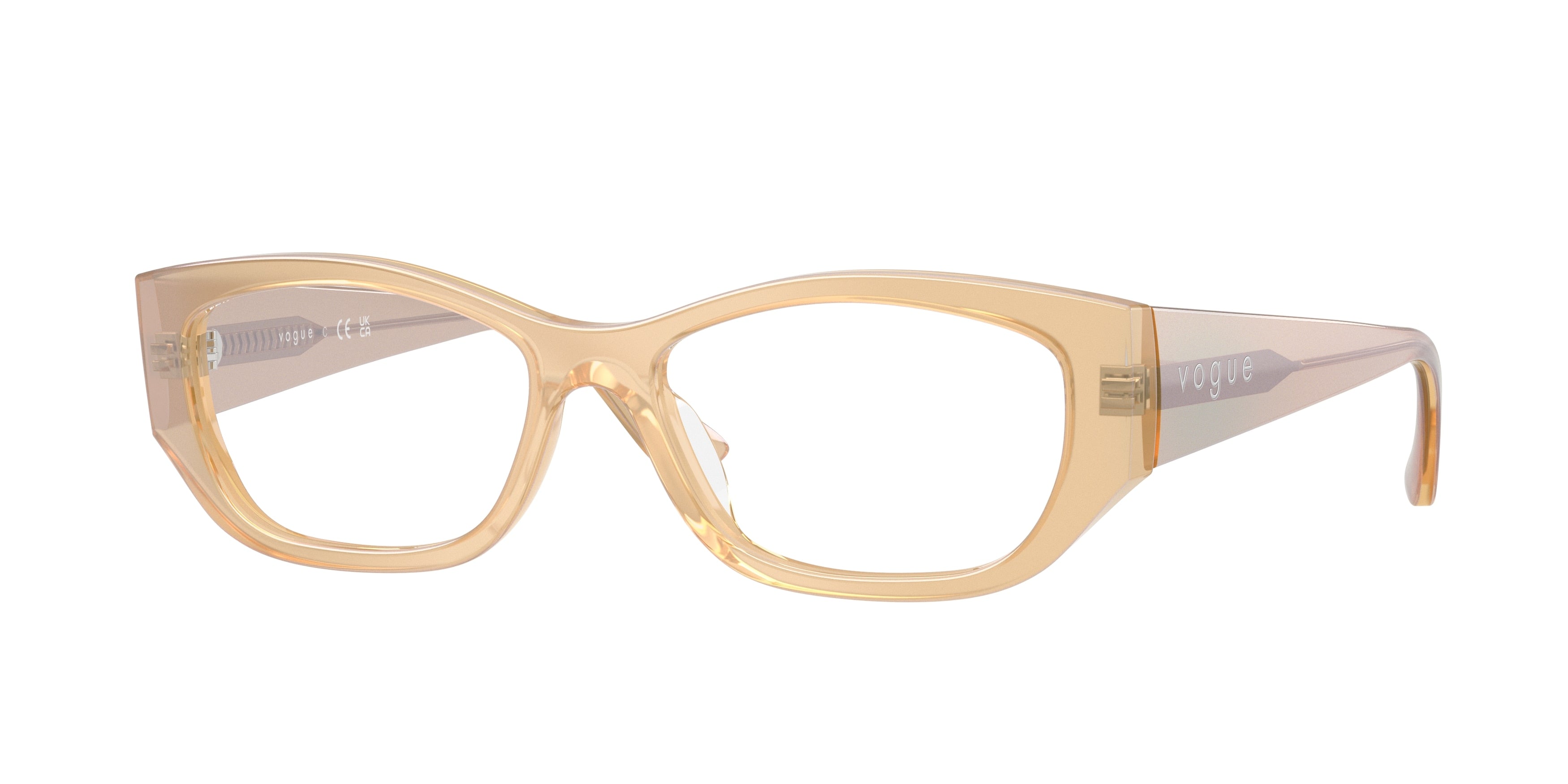 Vogue VO5640U Pillow Eyeglasses 3234-Transparent Pearl Cream 53-140-16 - Color Map Brown