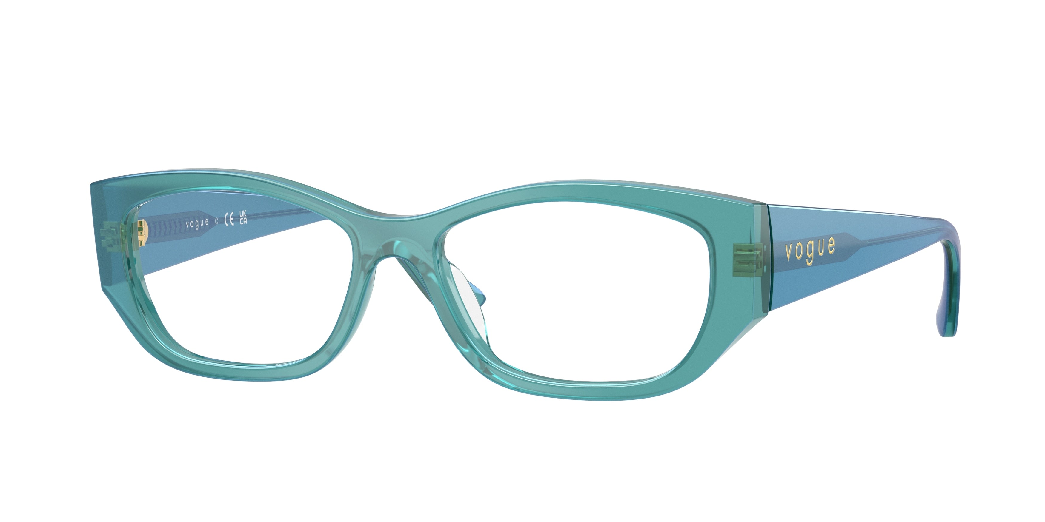 Vogue VO5640U Pillow Eyeglasses 3235-Transparent Pearl Green 53-140-16 - Color Map Green