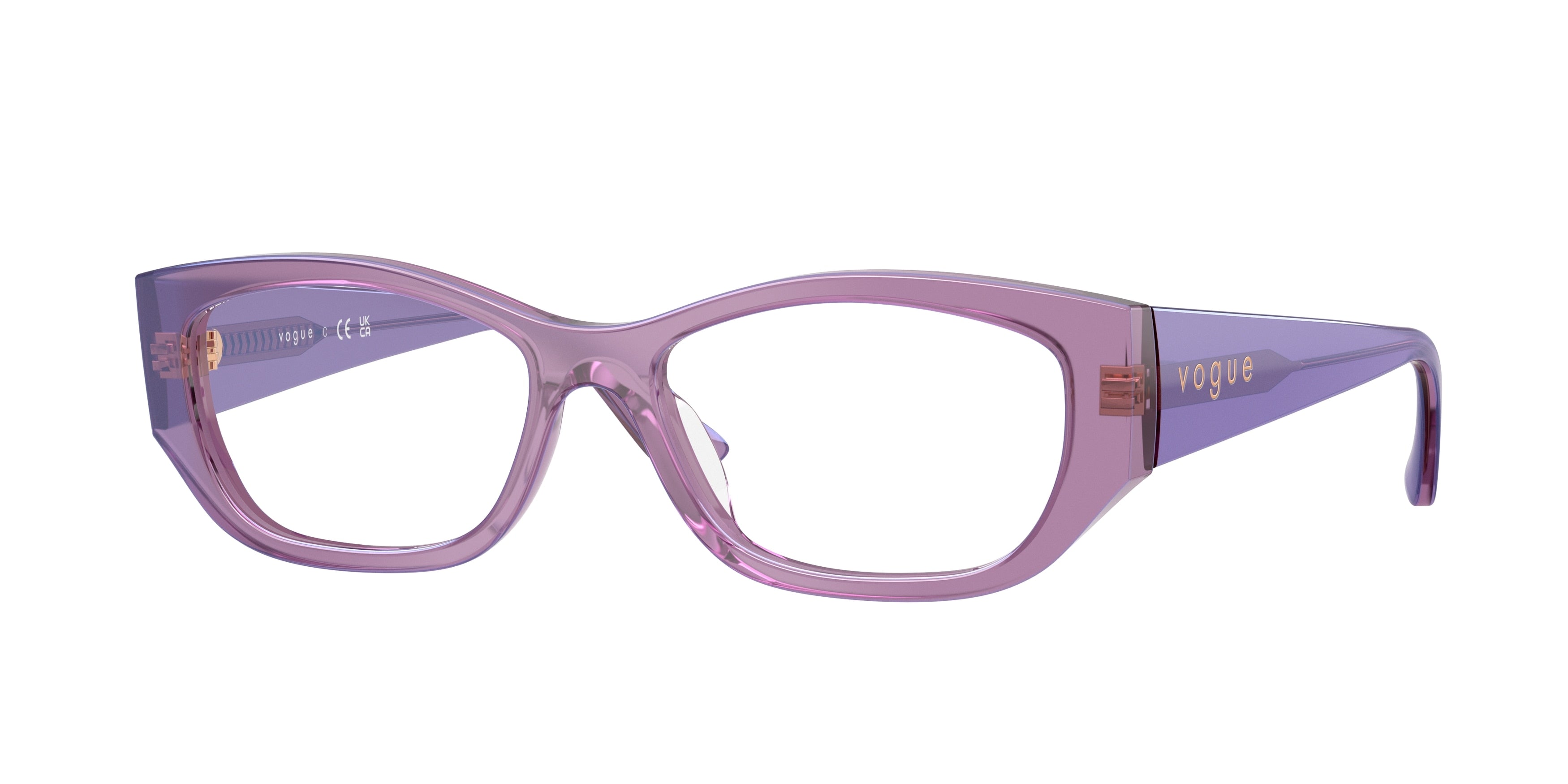 Vogue VO5640U Pillow Eyeglasses 3236-Transparent Pearl Purple 53-140-16 - Color Map Violet