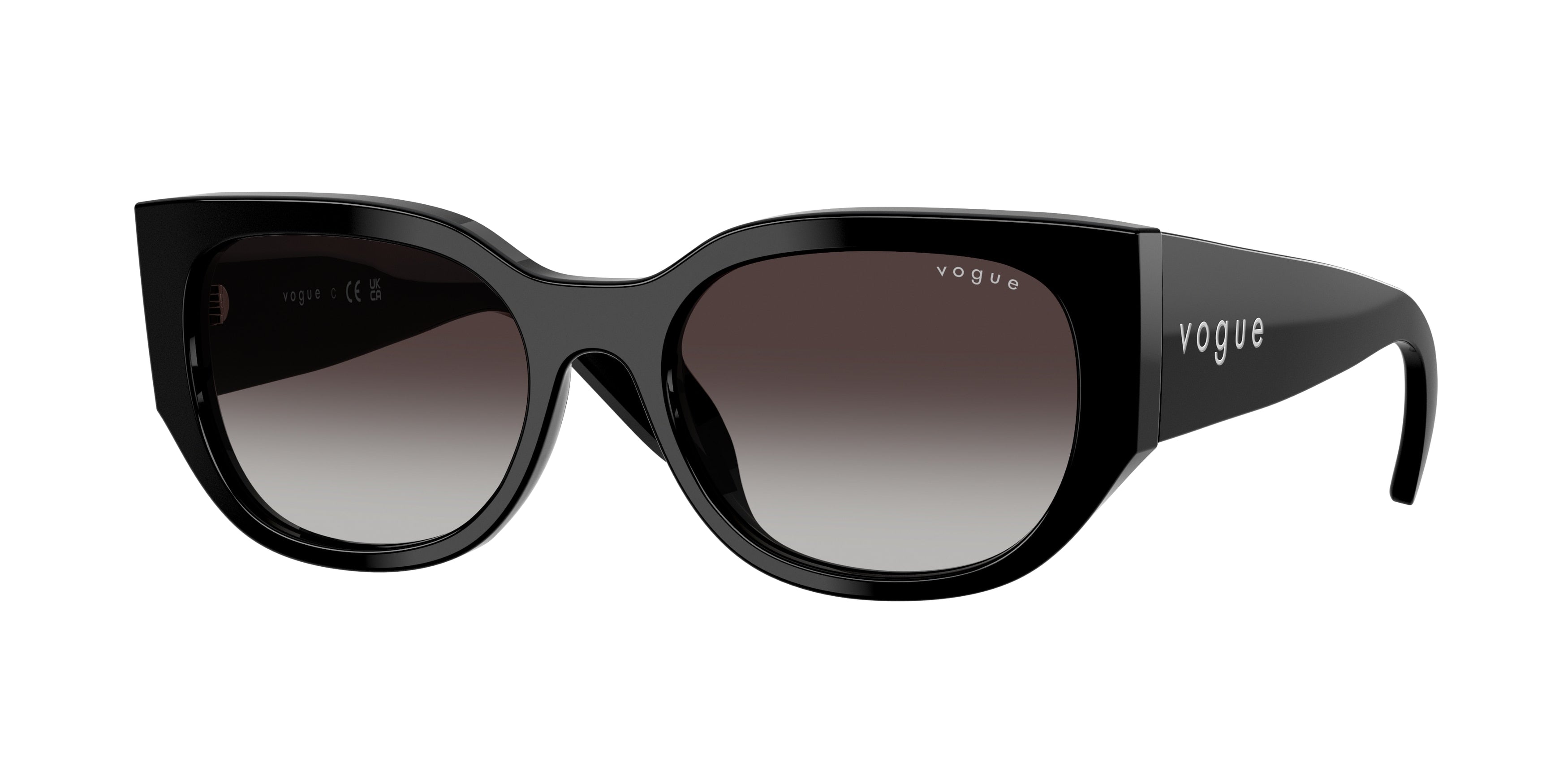 Vogue VO5641SU Irregular Sunglasses W44/8G-Black 53-140-18 - Color Map Black