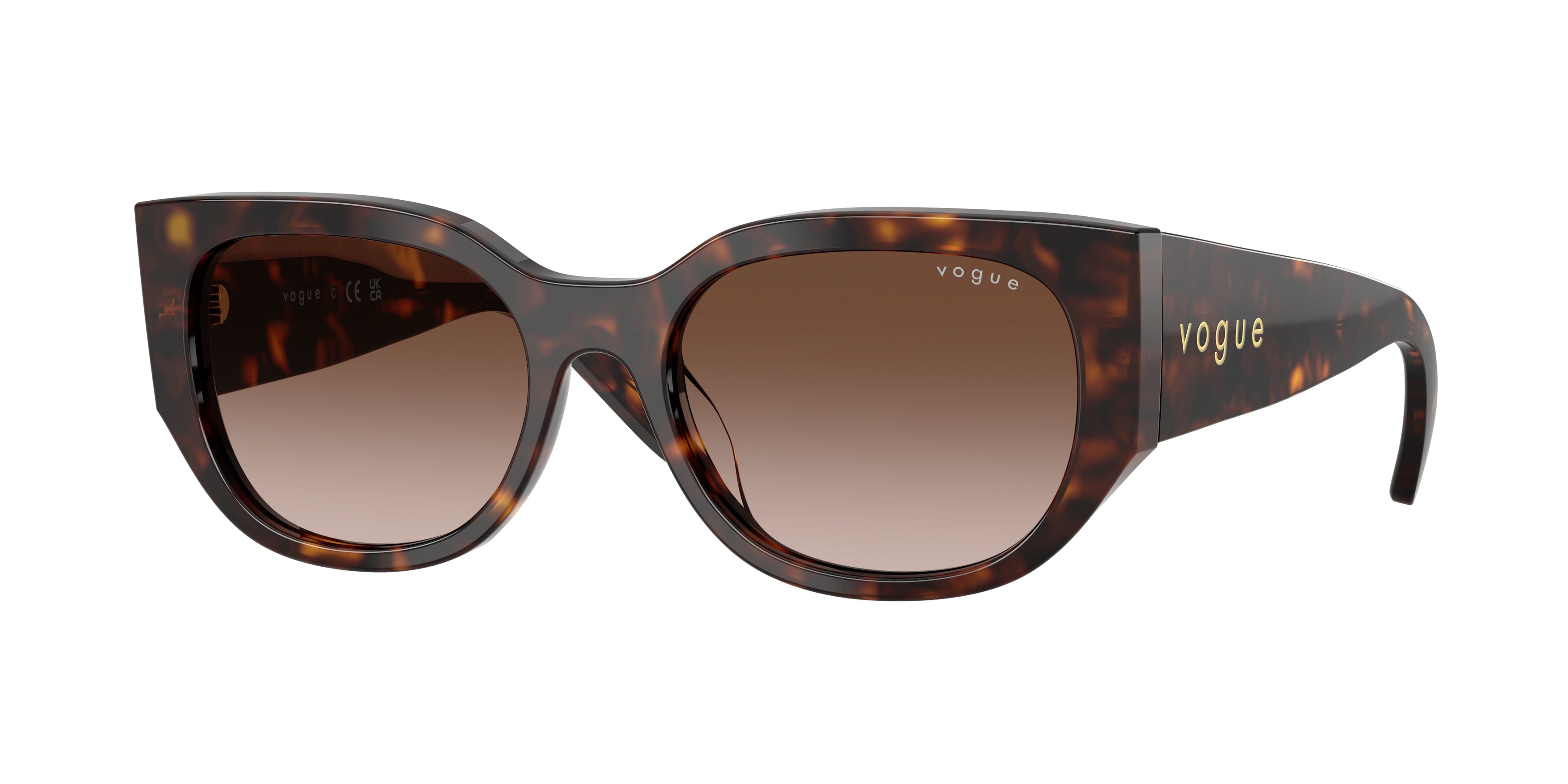 Vogue VO5641SU Irregular Sunglasses W65613-Dark Havana 53-140-18 - Color Map Brown