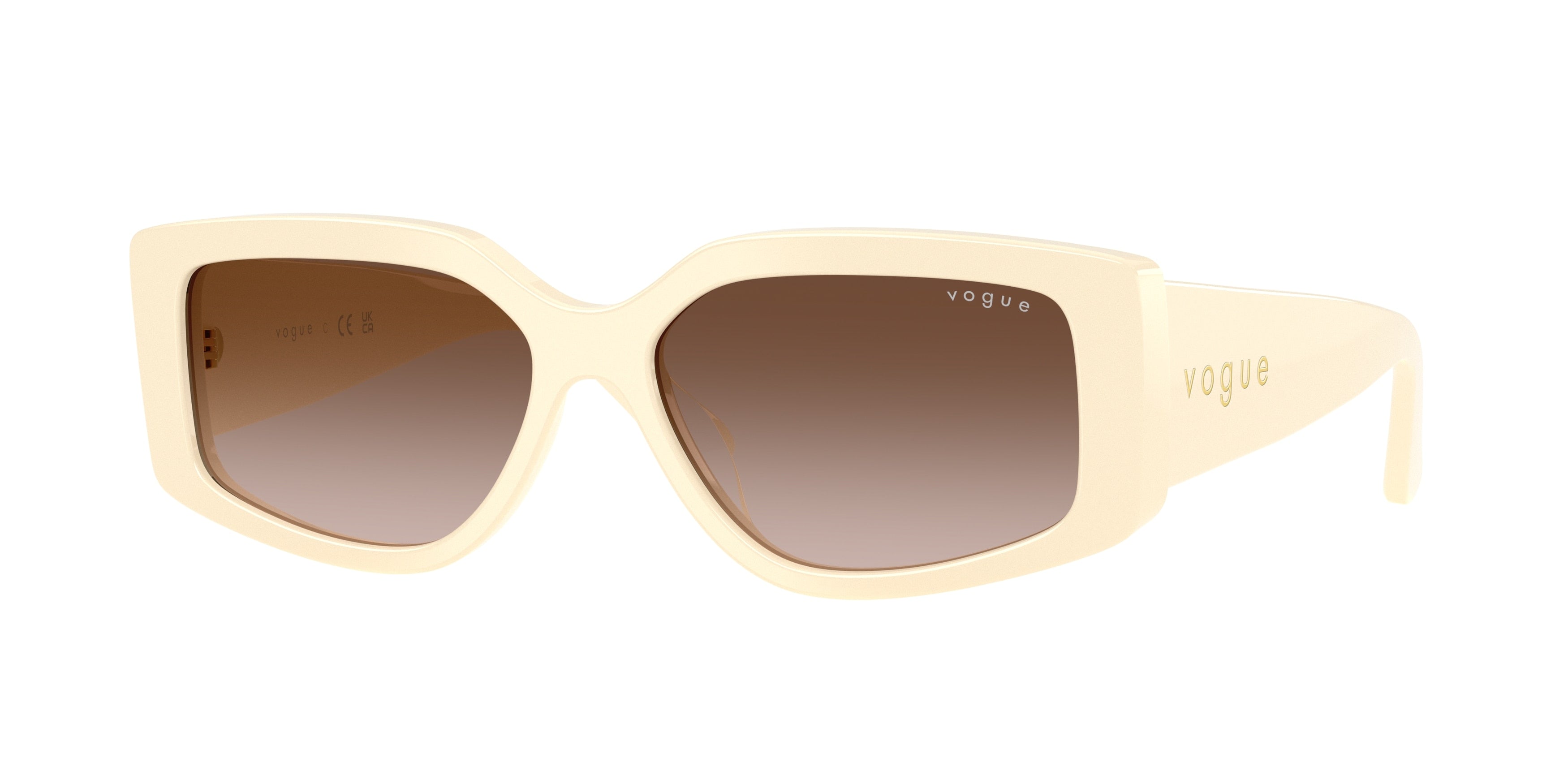 Vogue VO5642SU Rectangle Sunglasses 316713-Full Ivory 55-140-15 - Color Map White