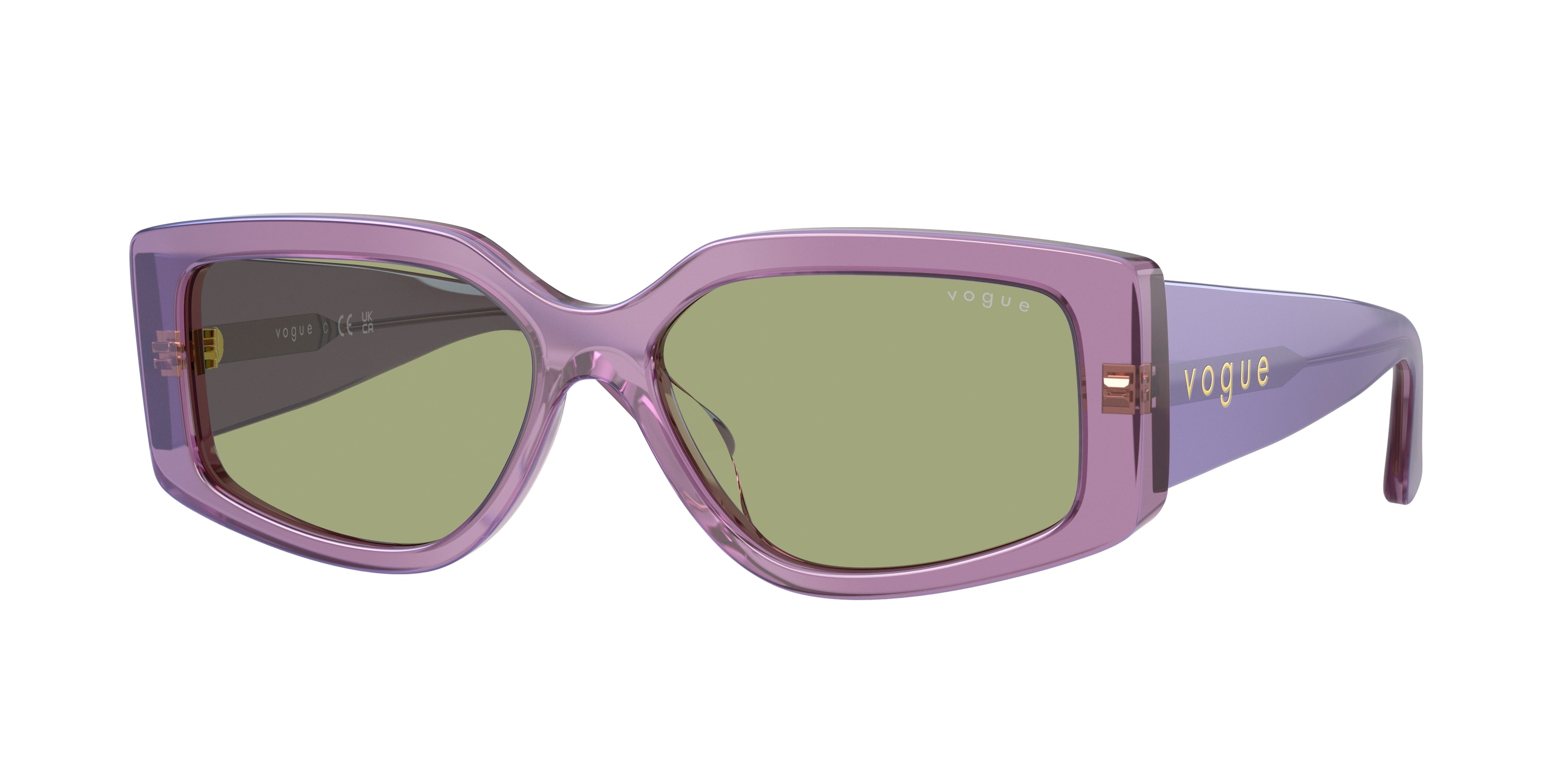 Vogue VO5642SU Rectangle Sunglasses 323682-Transparent Pearl Purple 55-140-15 - Color Map Violet
