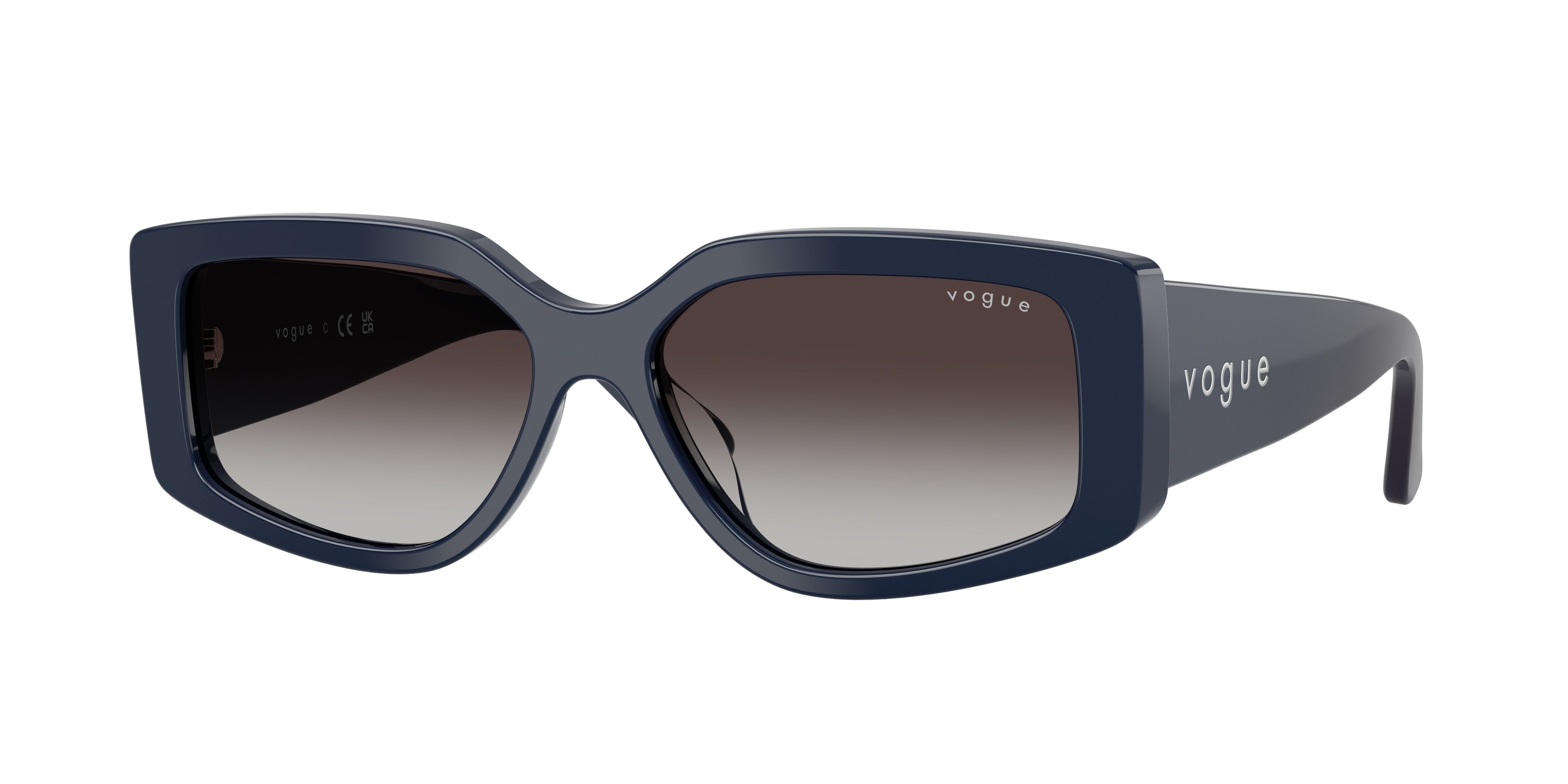 Vogue VO5642SU Rectangle Sunglasses 32408G-Full Blue 55-140-15 - Color Map Blue