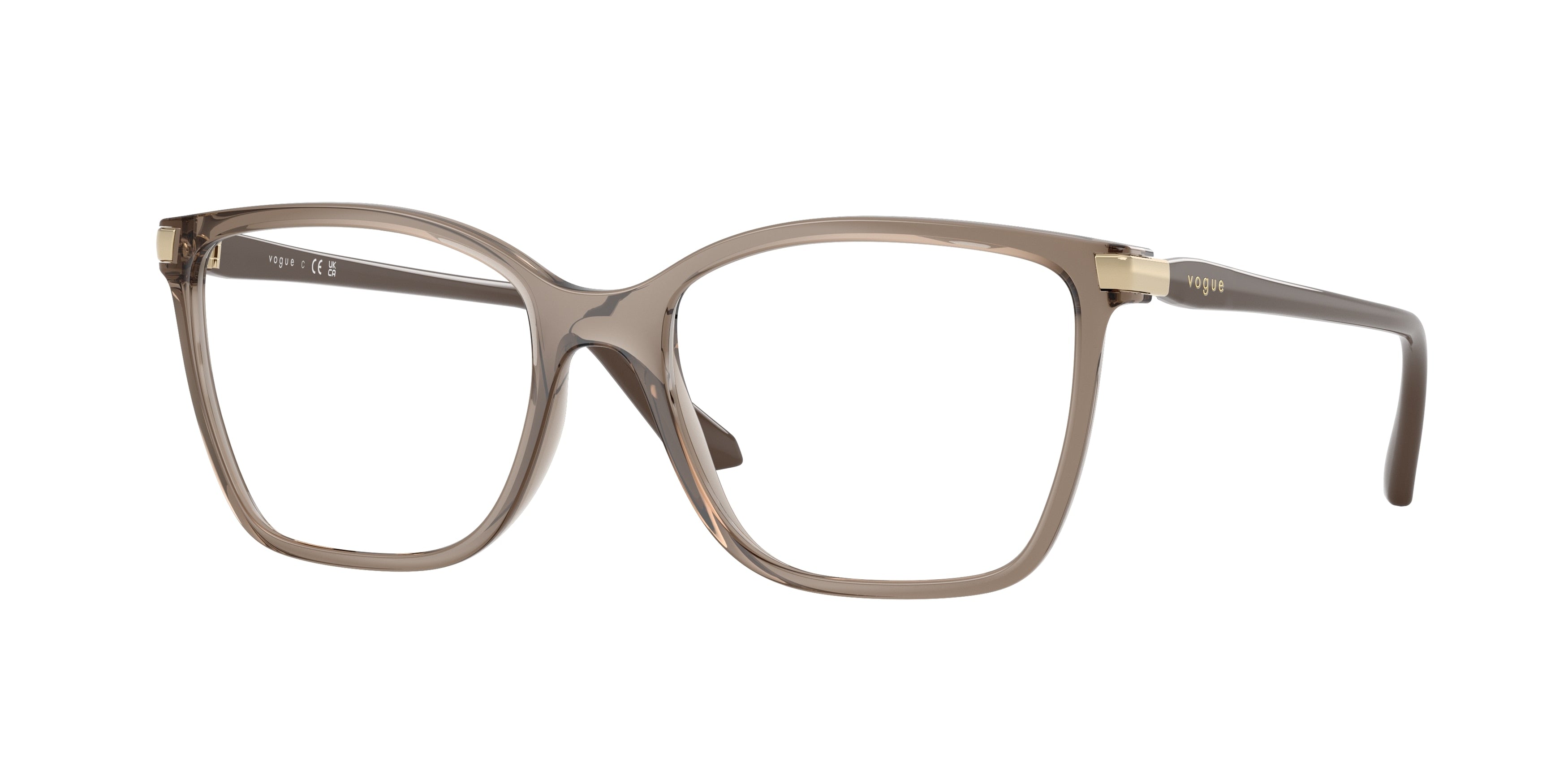 Vogue VO5654 Square Eyeglasses 3156-Transparent Brown 53-140-17 - Color Map Brown