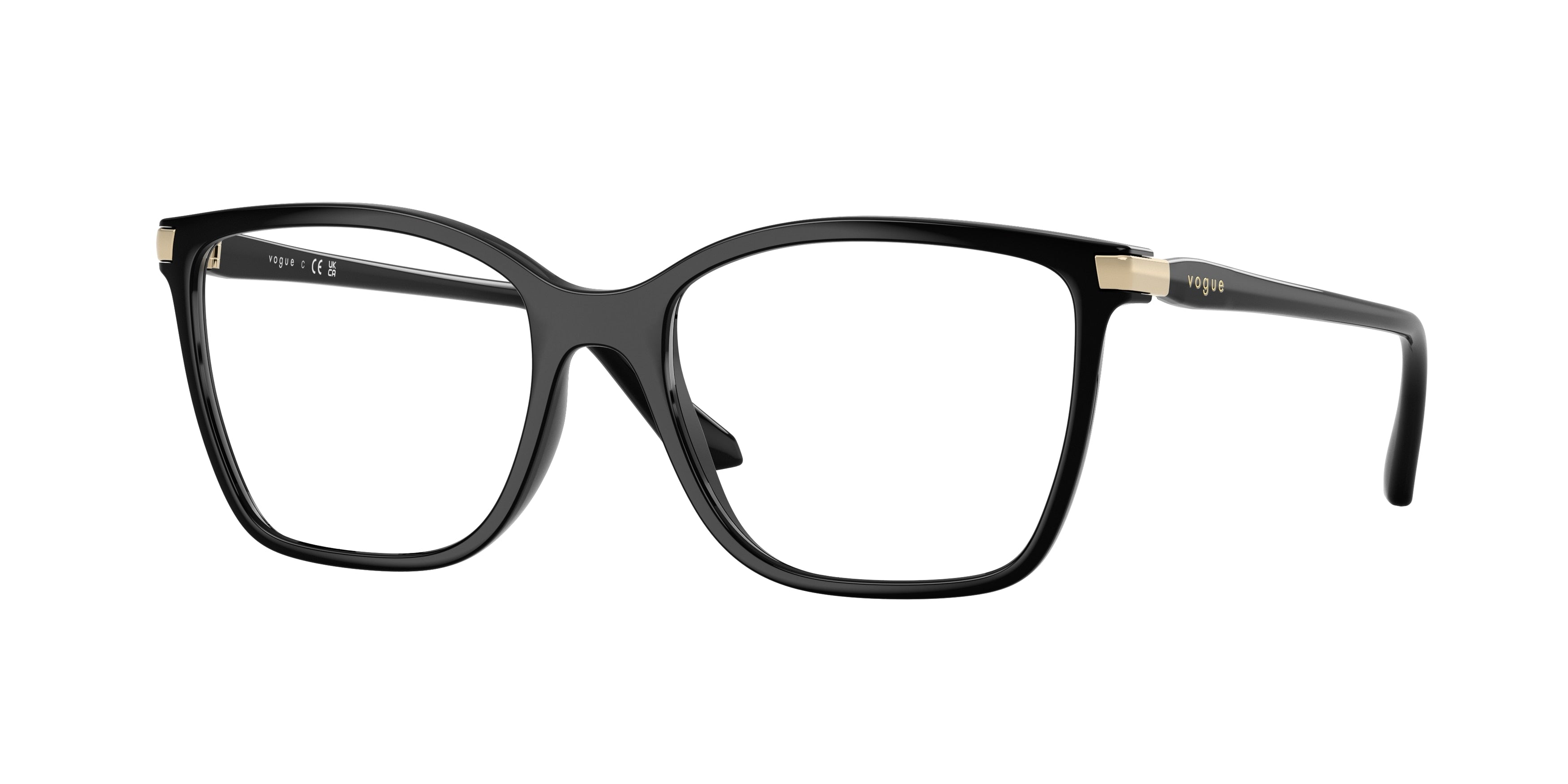 Vogue VO5654 Square Eyeglasses W44-Black 53-140-17 - Color Map Black