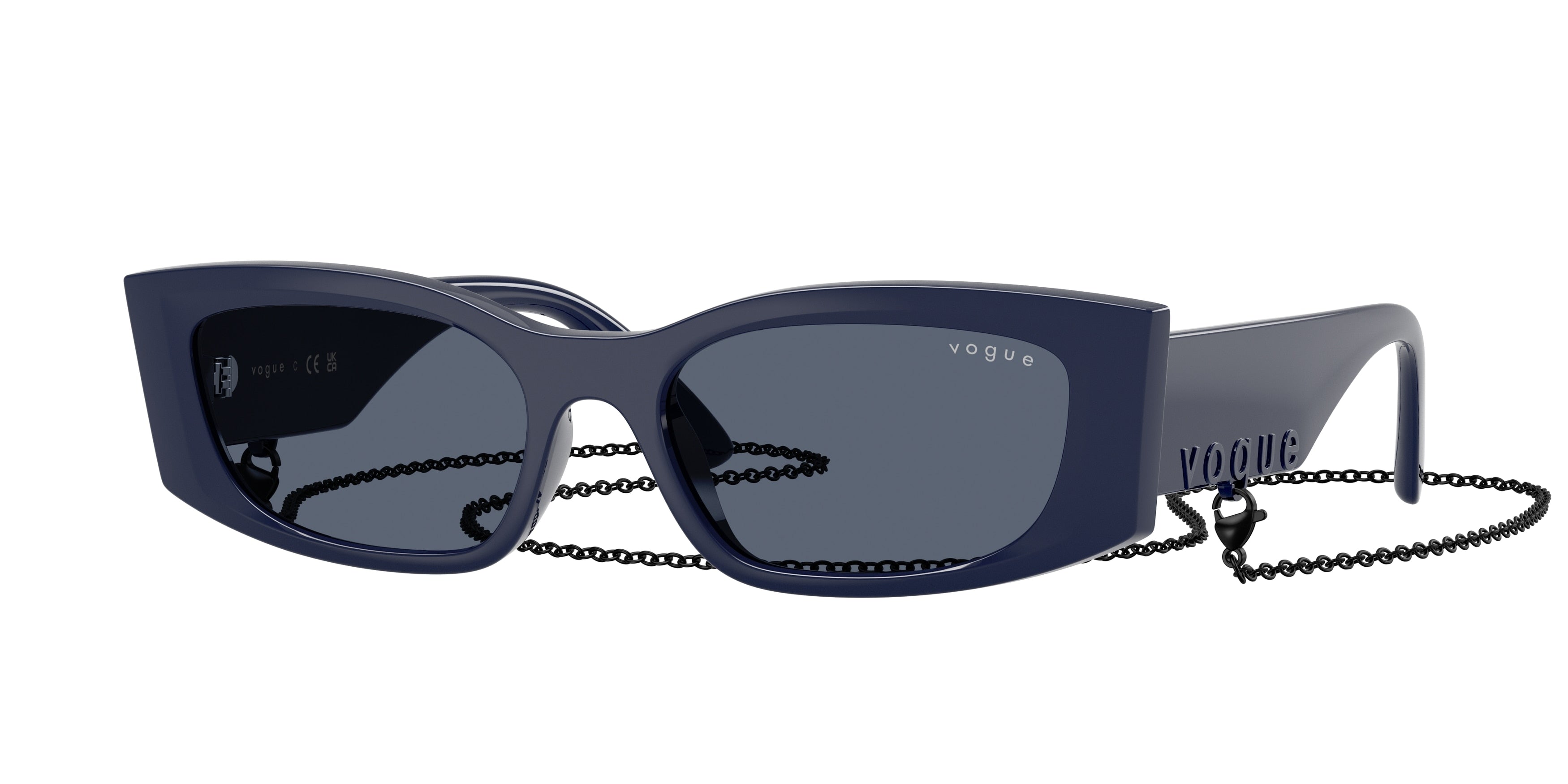 Vogue VO5655SU Pillow Sunglasses 324087-Full Blue 53-140-17 - Color Map Blue