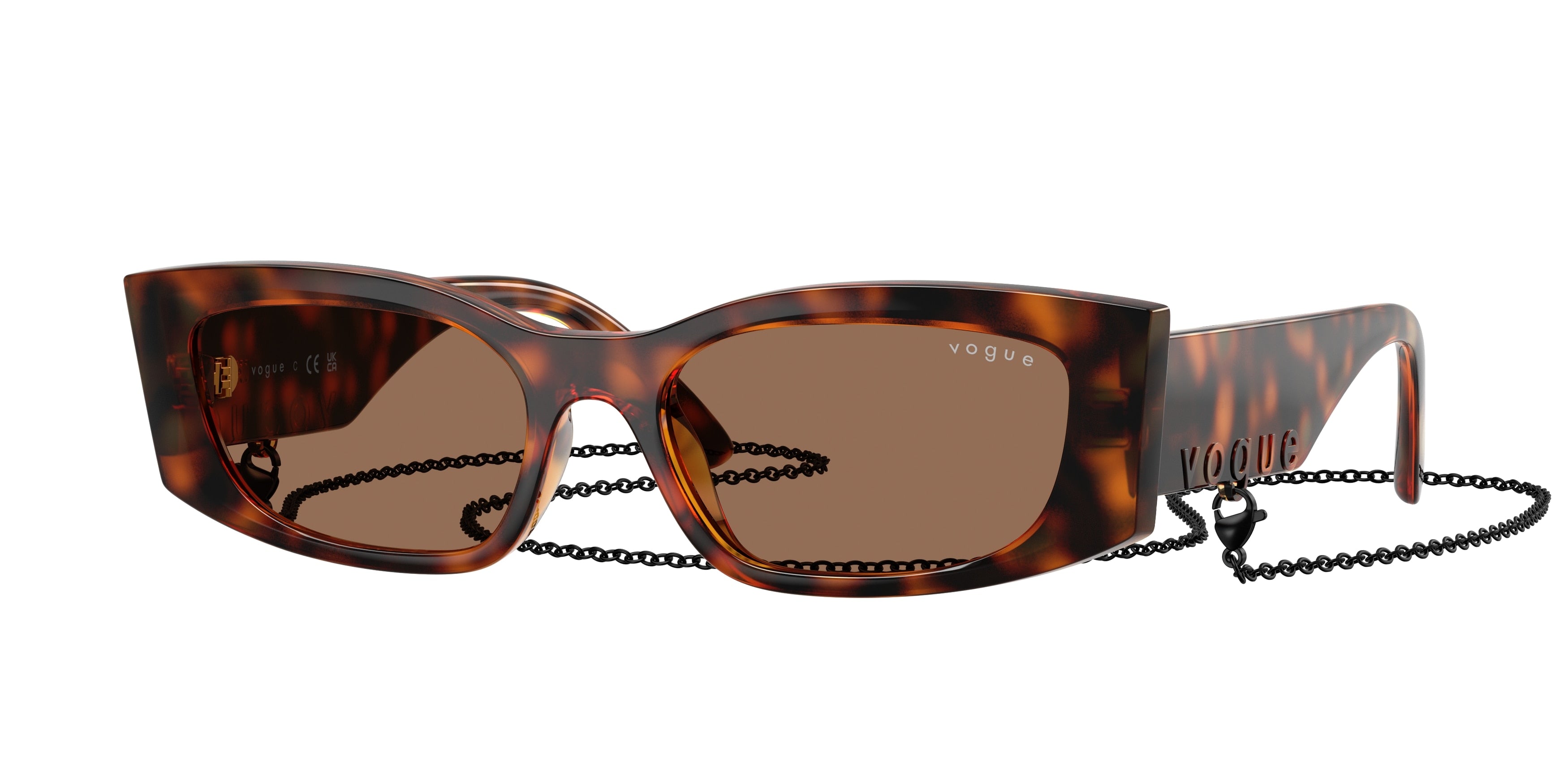 Vogue VO5655SU Pillow Sunglasses W65673-Dark Havana 53-140-17 - Color Map Brown