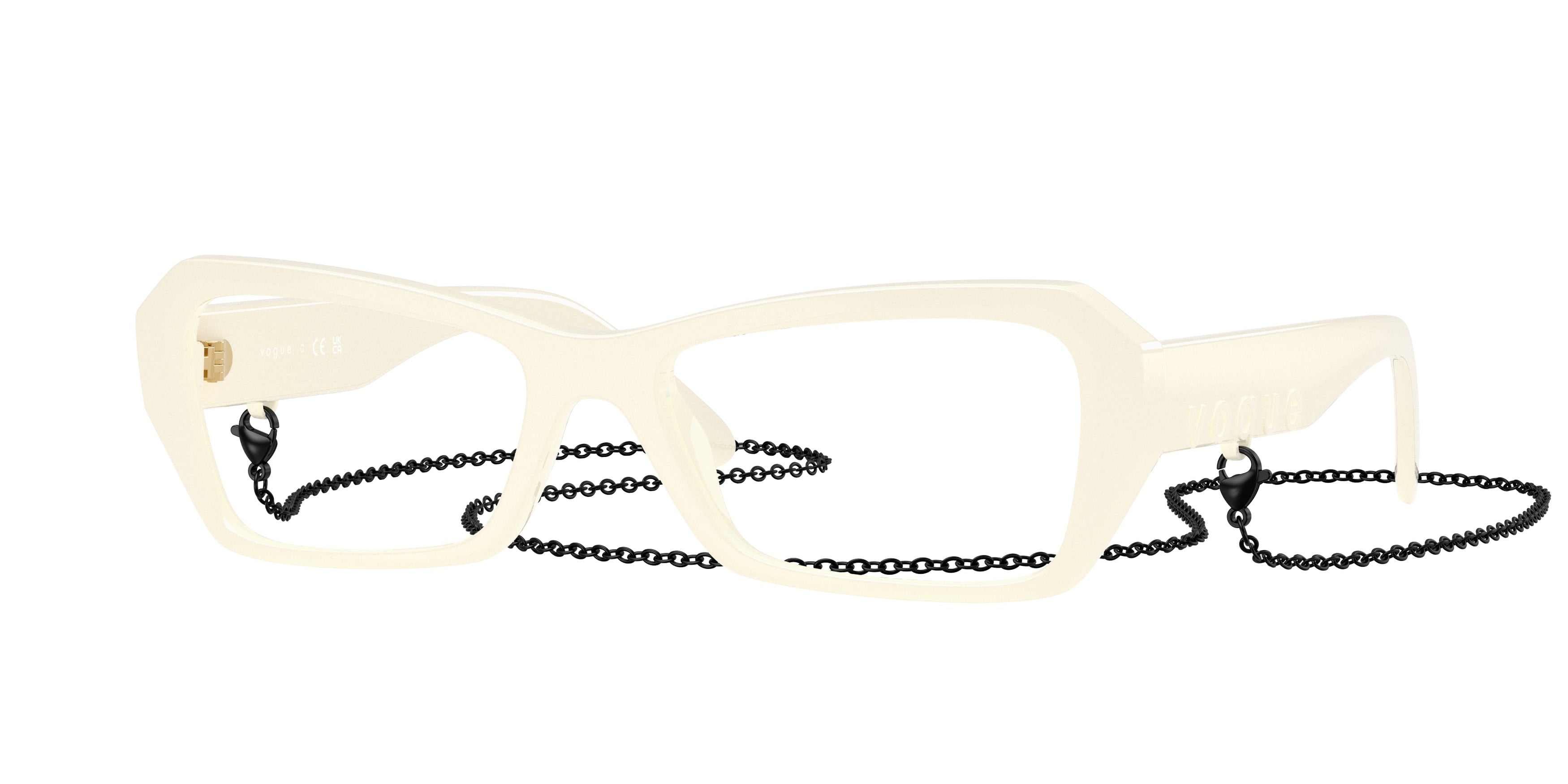 Vogue VO5656U Butterfly Eyeglasses 3239-Full Cream 54-140-17 - Color Map White