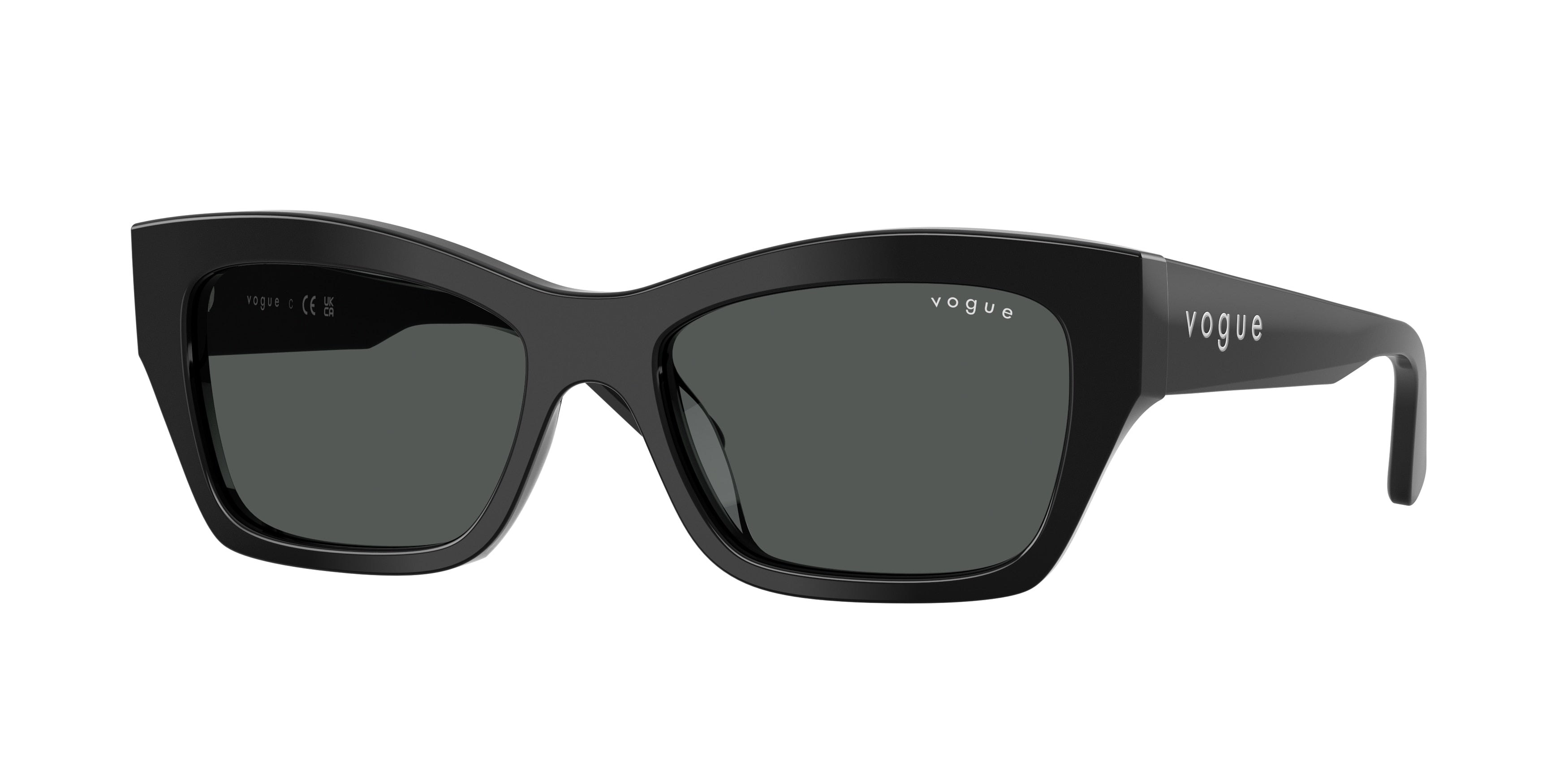Vogue VO5658SU Butterfly Sunglasses W44/87-Black 53-140-17 - Color Map Black