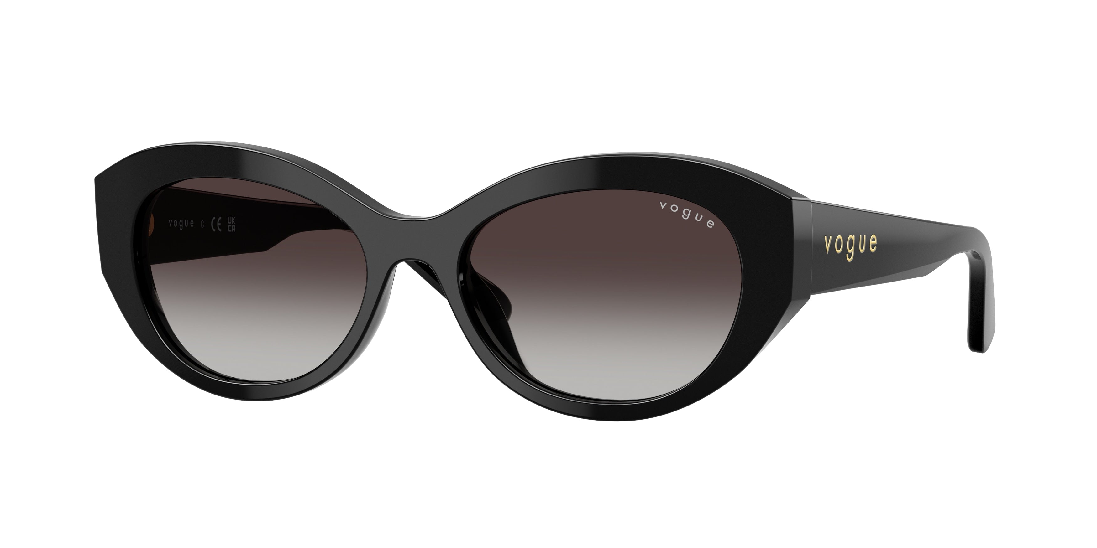 Vogue VO5659SU Irregular Sunglasses W44/8G-Black 52-140-17 - Color Map Black