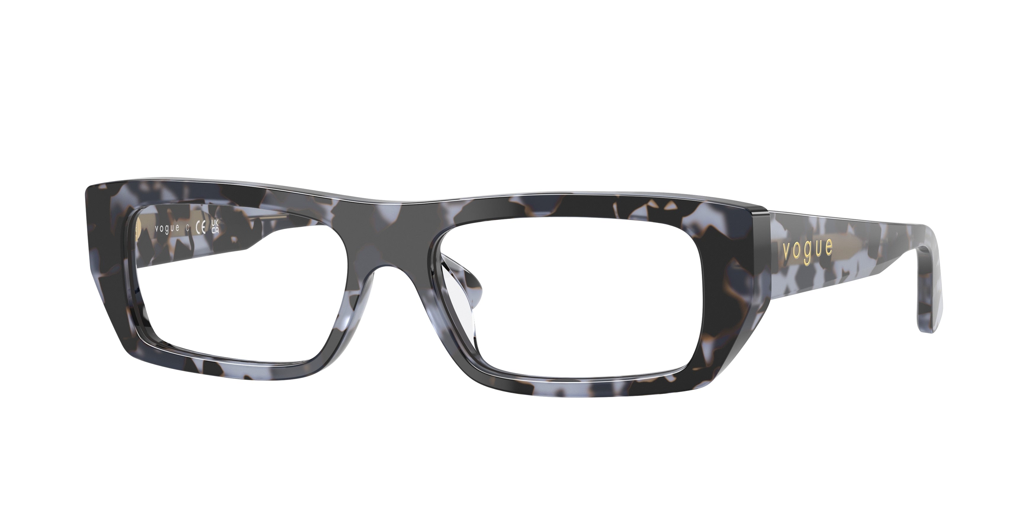 Vogue VO5660U Rectangle Eyeglasses 3147-Blue Tortoise 53-140-16 - Color Map Blue