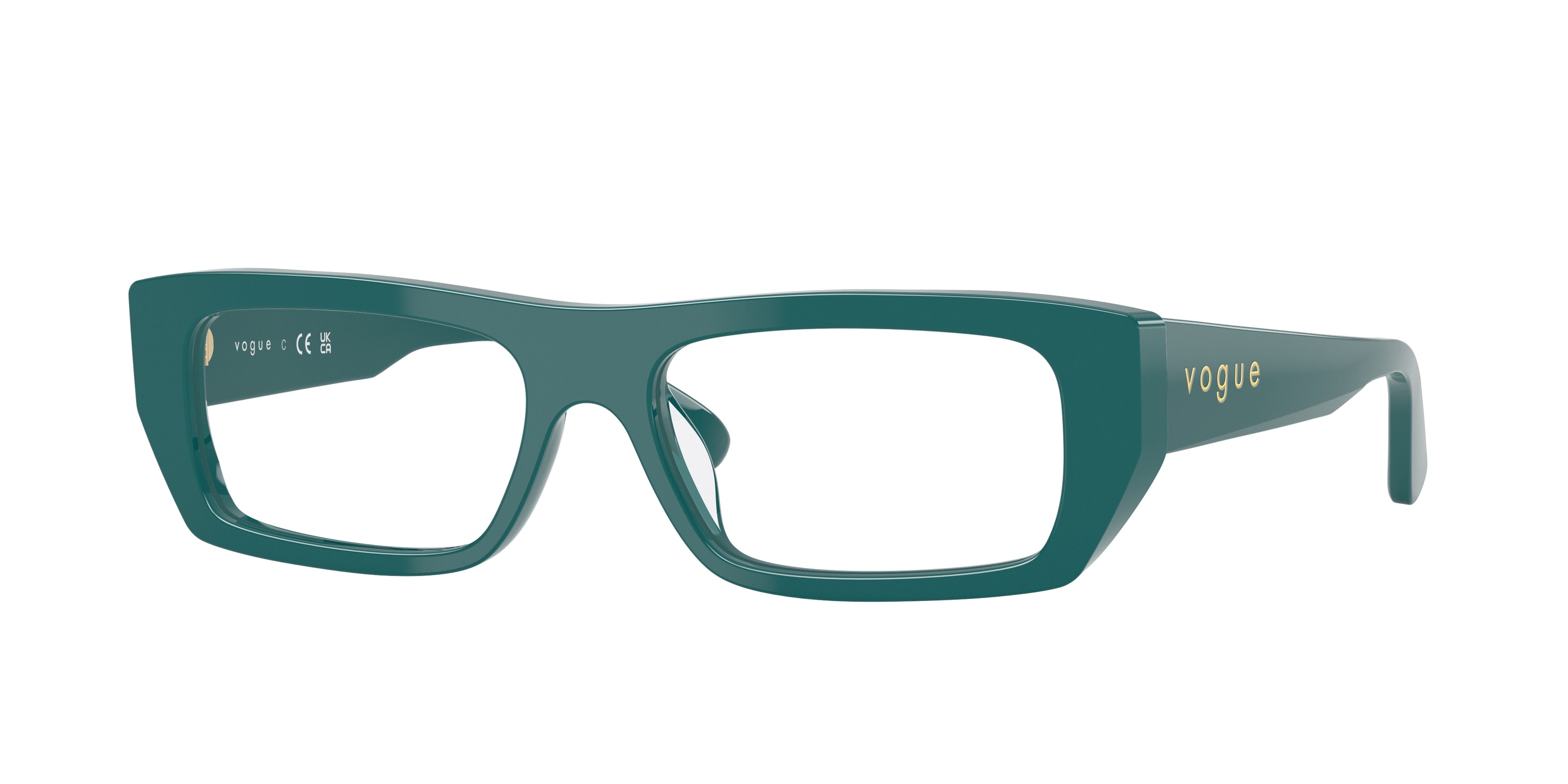 Vogue VO5660U Rectangle Eyeglasses 3246-Full Green 53-140-16 - Color Map Green