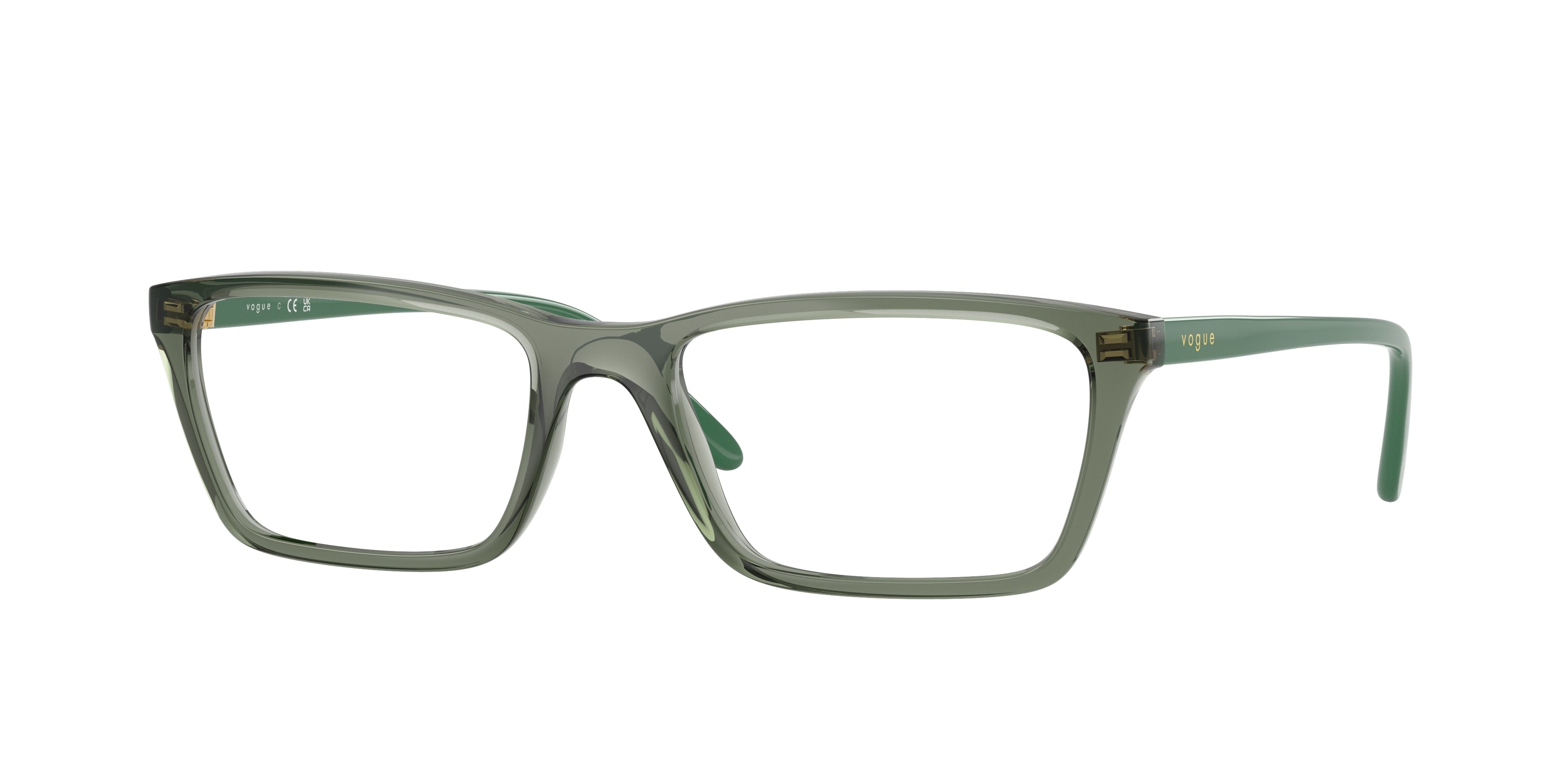 Vogue VO5667 Pillow Eyeglasses 3086-Transparent Mallard Green 54-140-18 - Color Map Green
