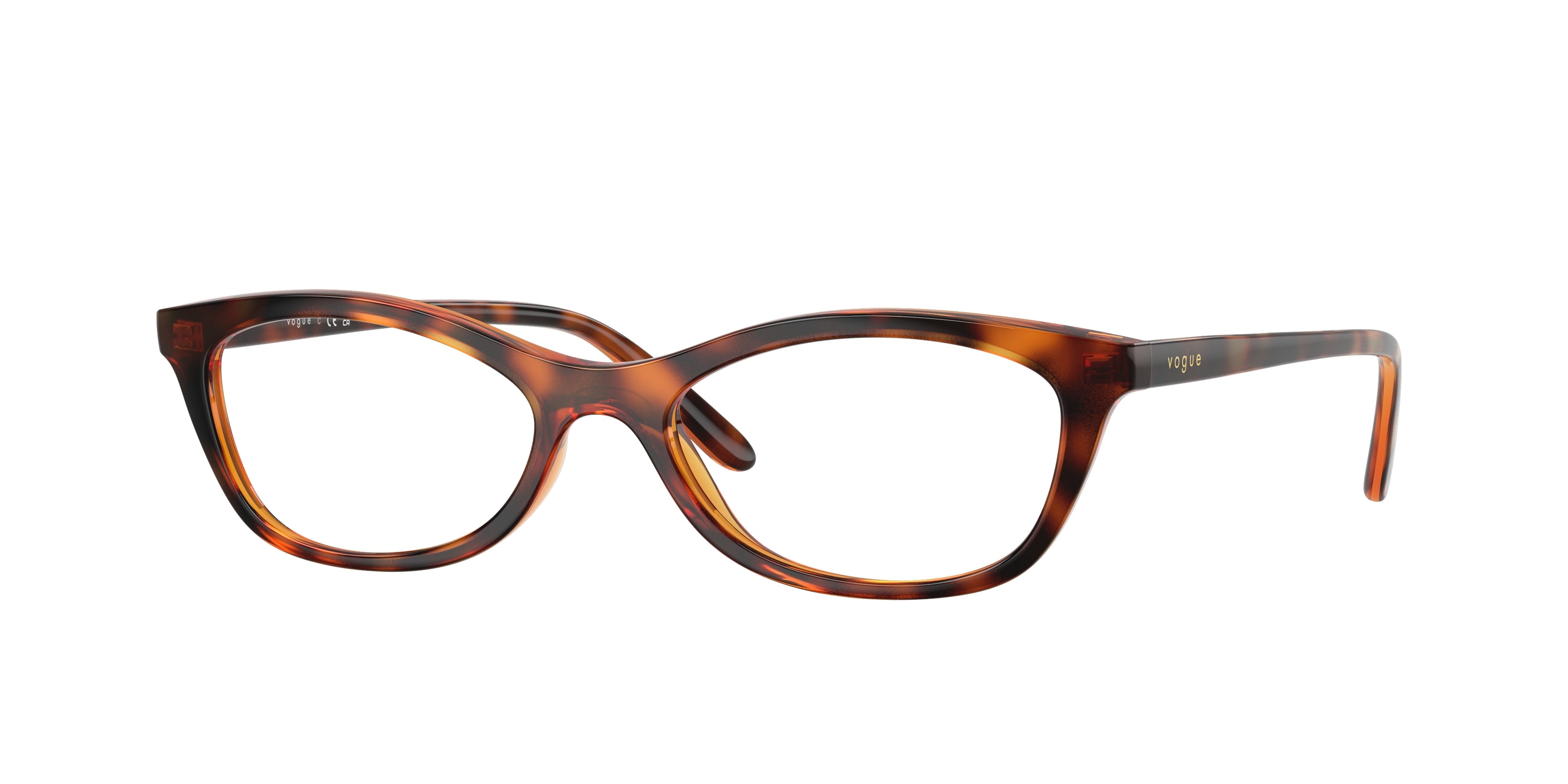 Vogue VO5668 Cat Eye Eyeglasses W656-Dark Havana 53-140-17 - Color Map Brown