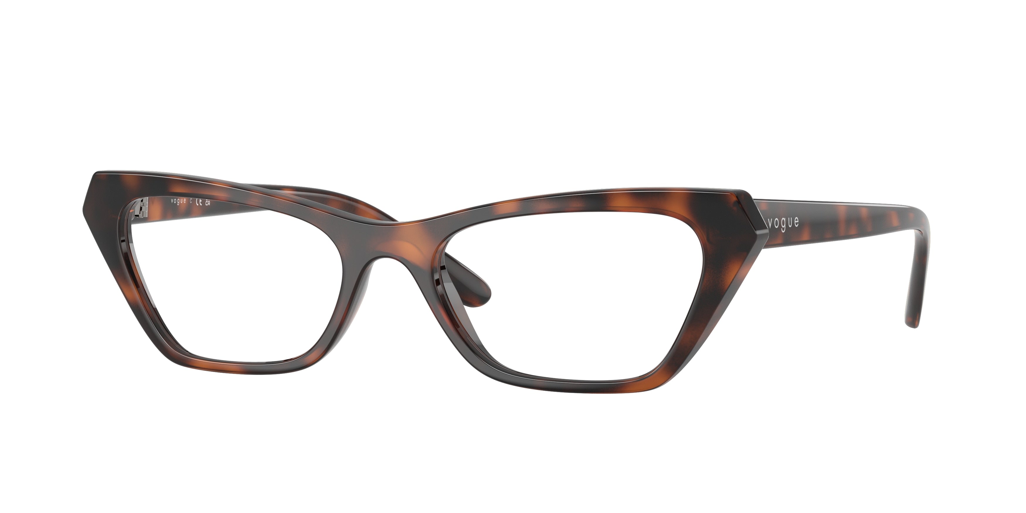Vogue VO5670 Cat Eye Eyeglasses 2718-Total Dark Havana 53-140-18 - Color Map Brown