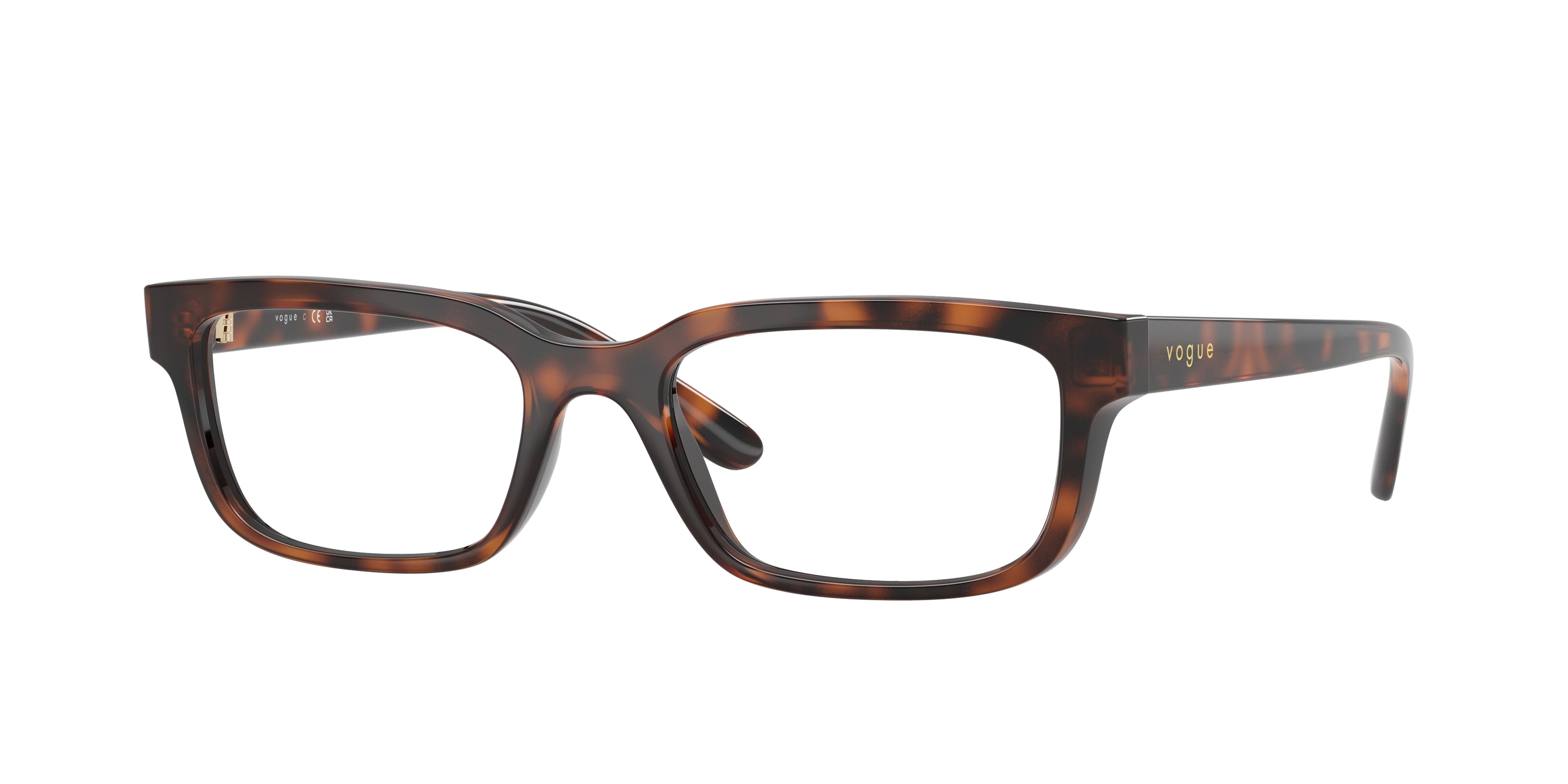 Vogue VO5671 Rectangle Eyeglasses 2718-Total Dark Havana 53-140-18 - Color Map Brown